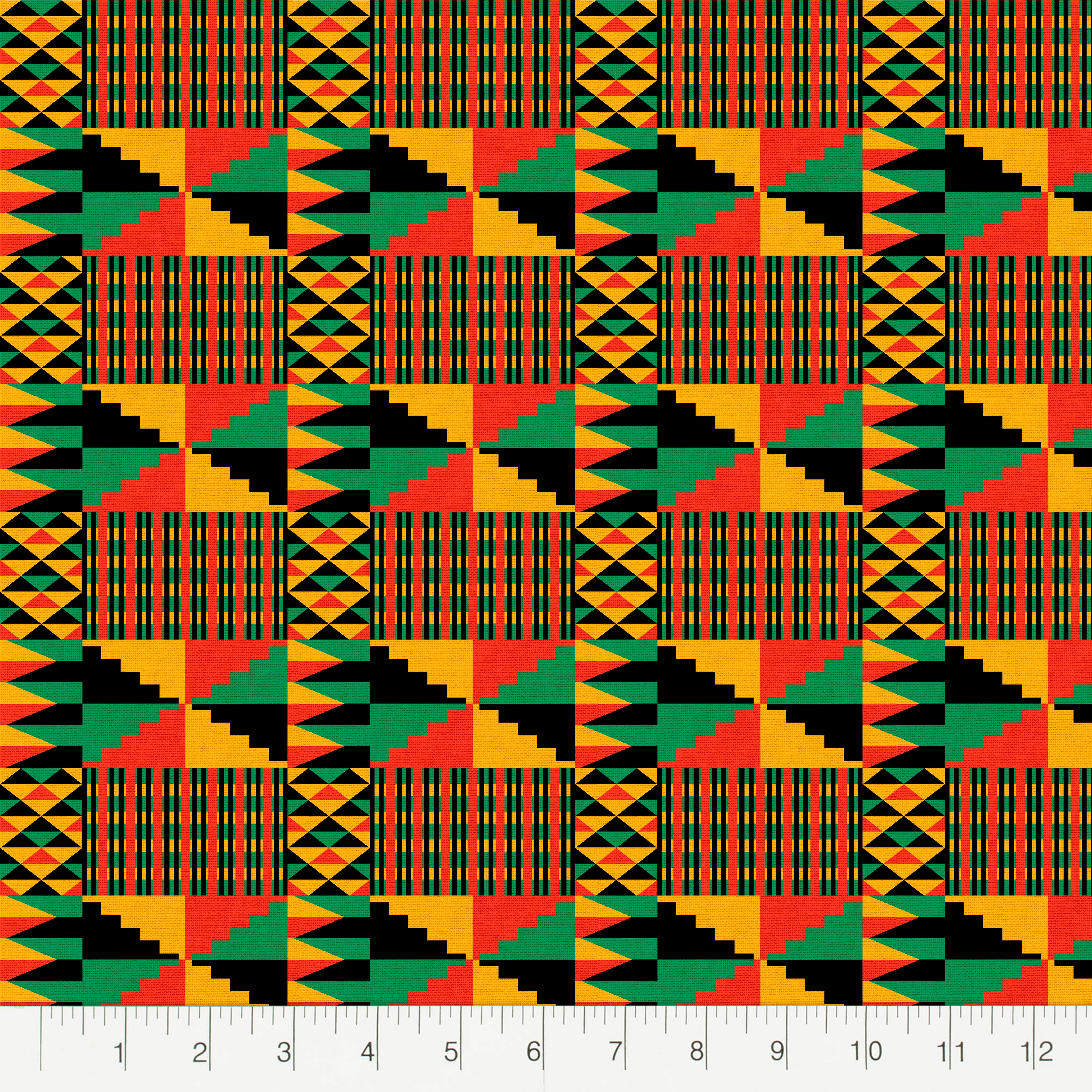 Kente Cotton Fabric Piece by Loops &#x26; Threads&#xAE;