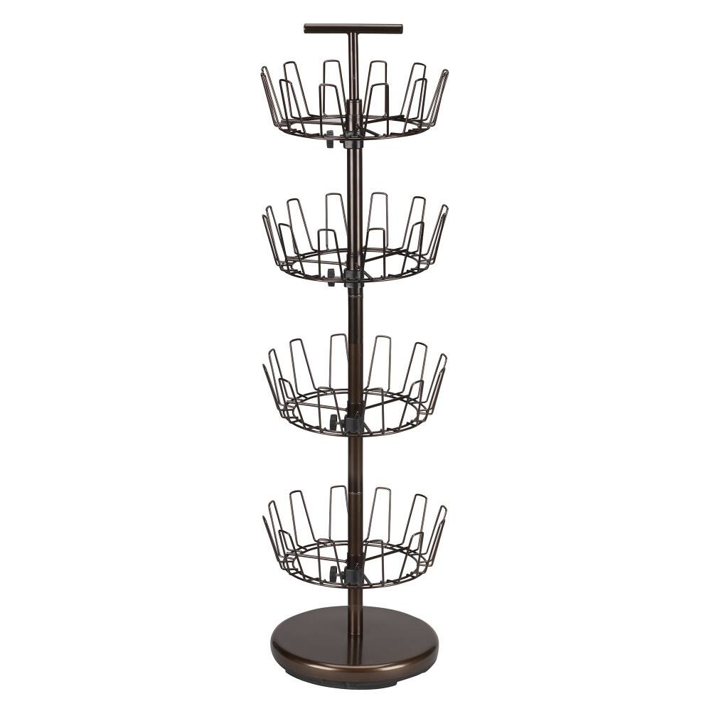 Household Essentials Brown 4-Tier Revolving Shoe Tree
