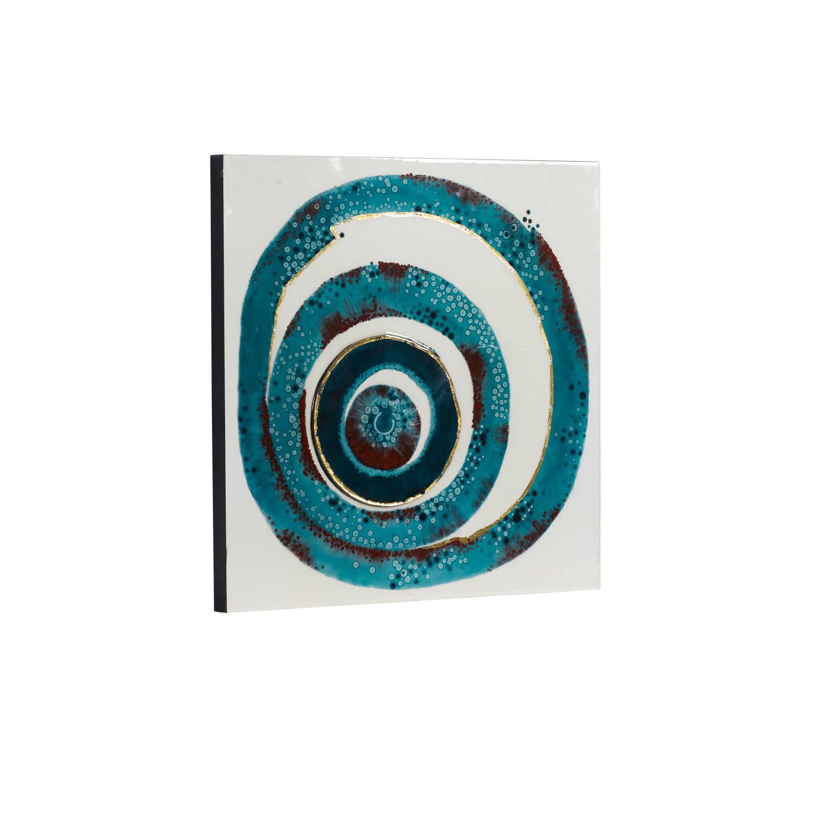 Blue Contemporary Abstract Wood Wall Decor, 24