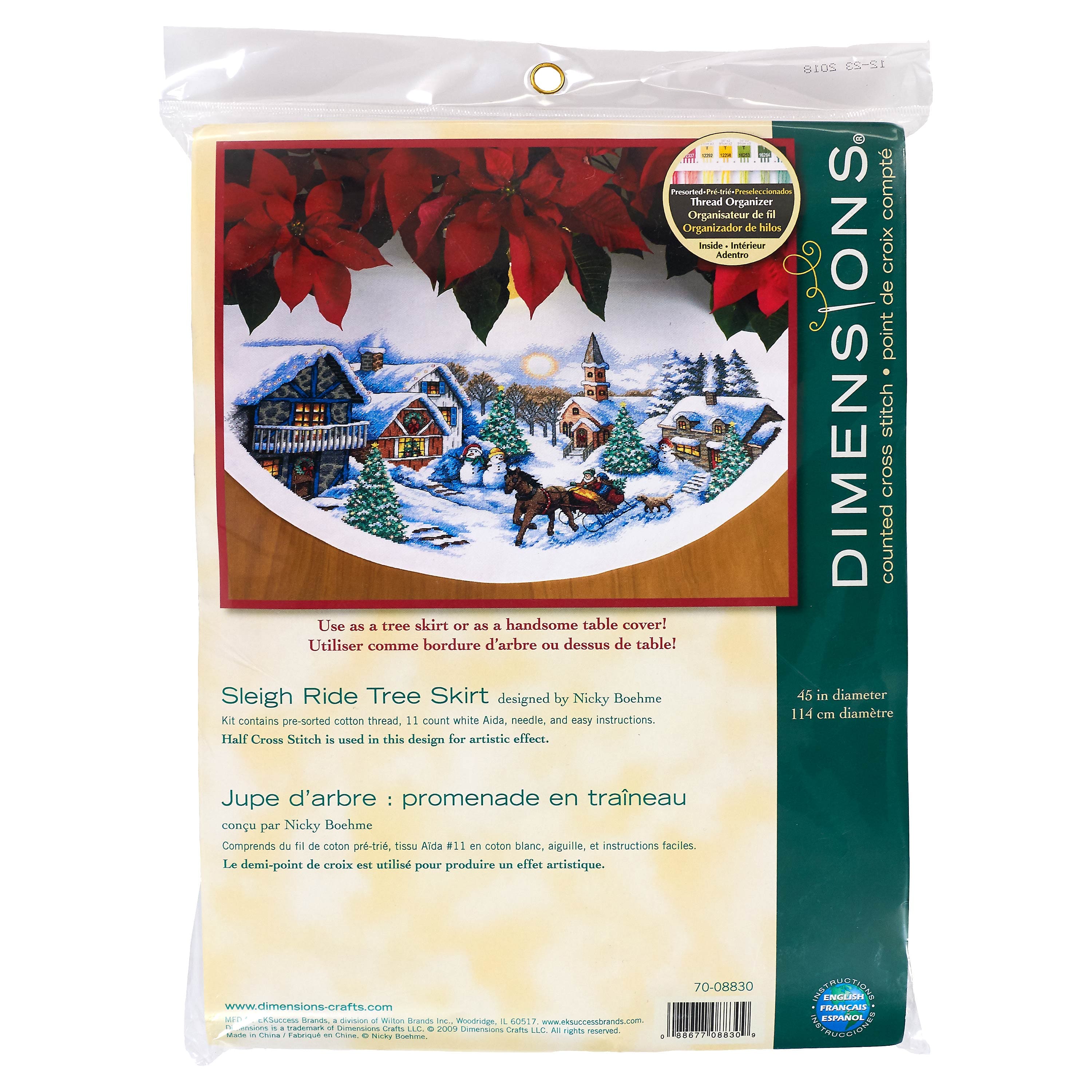 Dimensions&#xAE; Counted Cross Stitch Kit, Sleigh Ride Tree Skirt