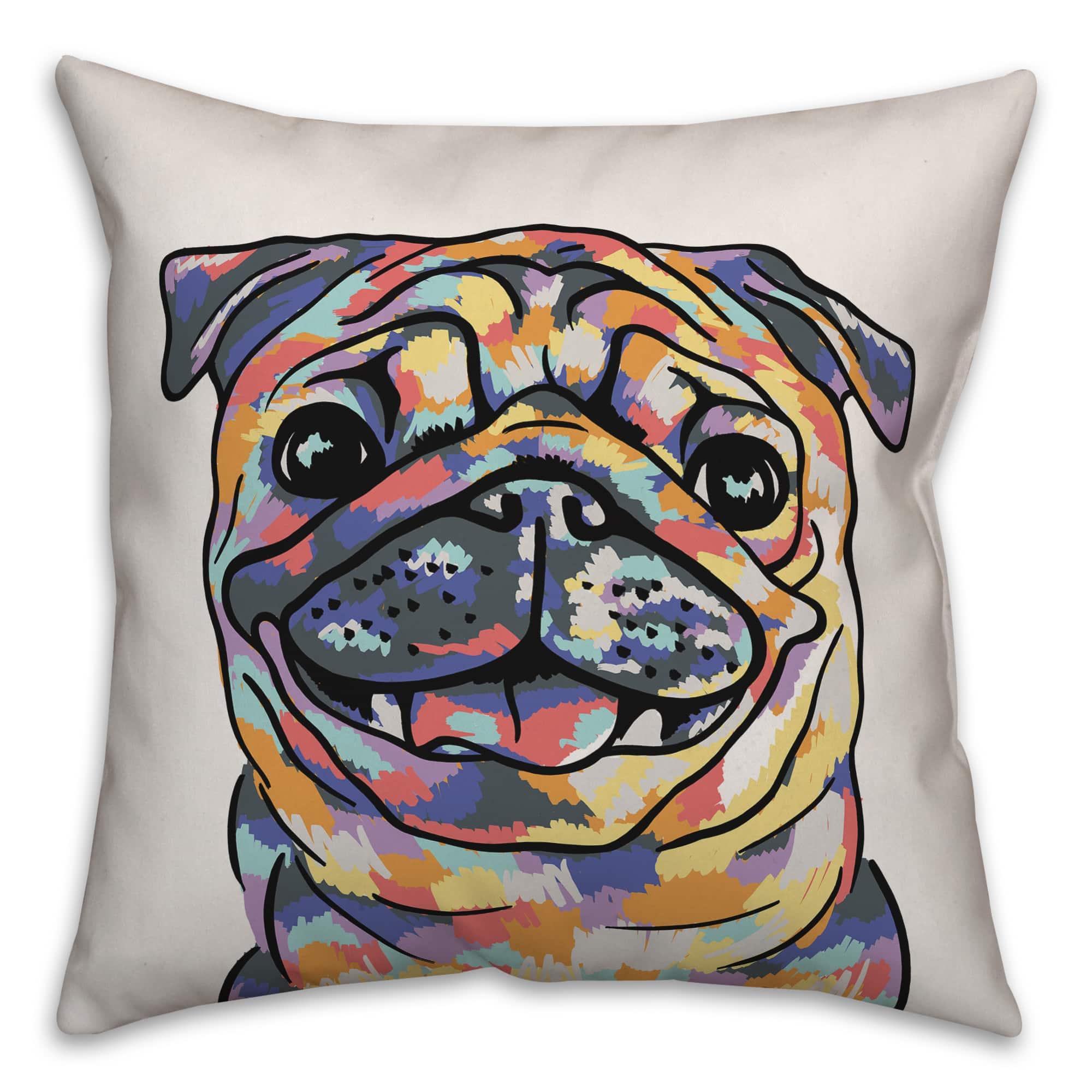 Pug shop throw pillow