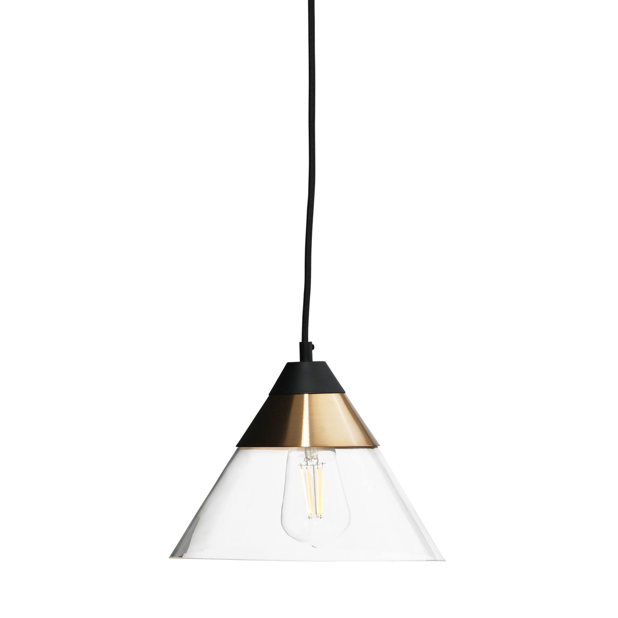 Hello Honey&#xAE; Robert Stevenson Lighting Theo 10&#x22; Matte Black &#x26; Brushed Metal Ceiling Light