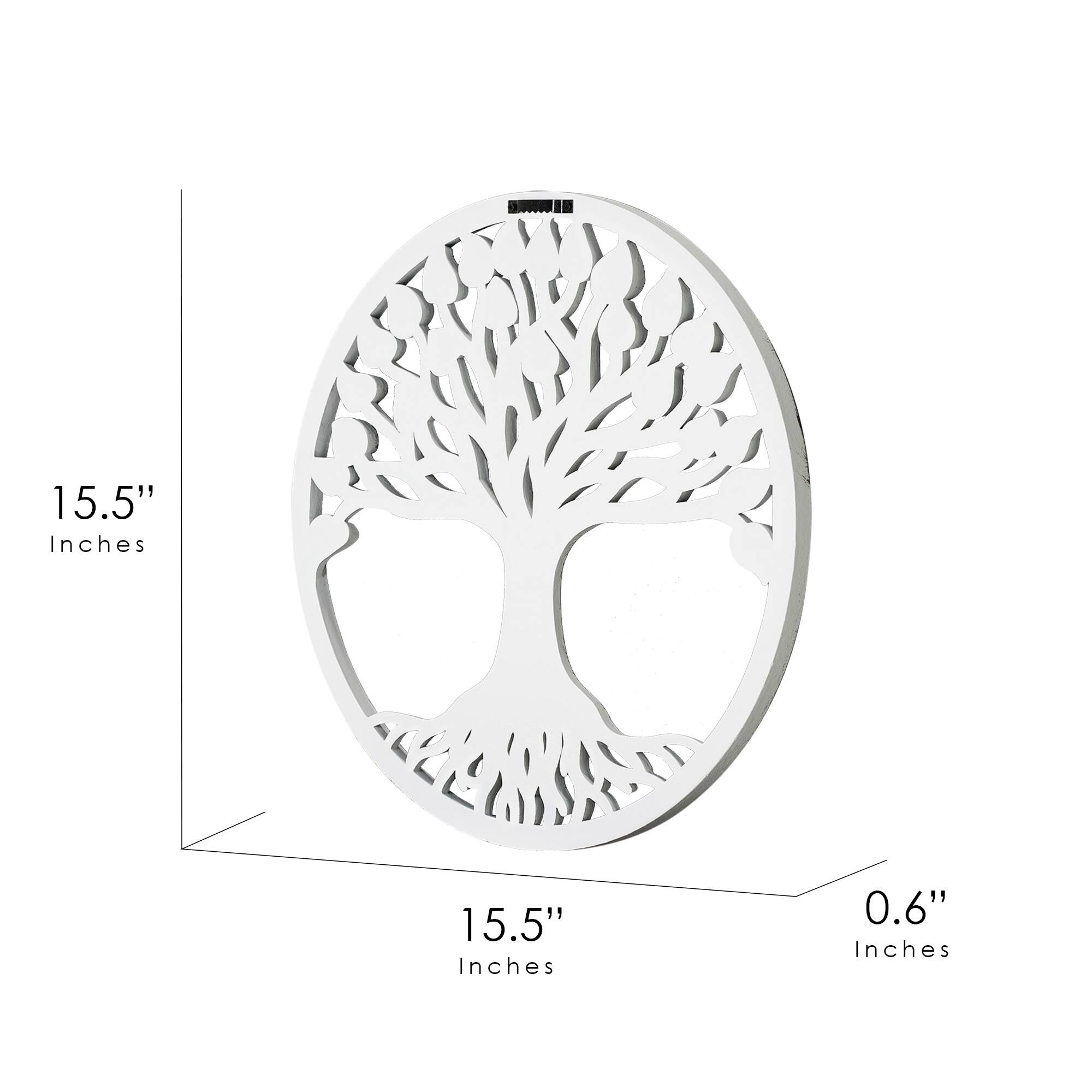 American Art D&#xE9;cor&#x2122; 15.5&#x22; Tree of Life Medallion Boho Wall Art with White with Gold Accents