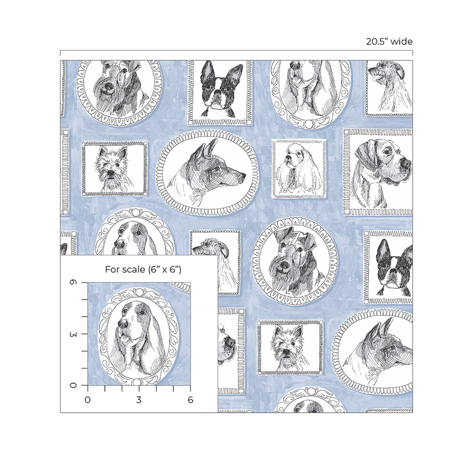 Surface Style Pup Portraits Peel & Stick Wallpaper