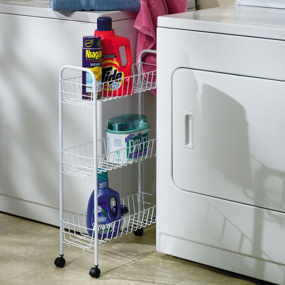 Household Essentials 30&#x22; Slim 3-Shelf Storage &#x26; Utility Cart