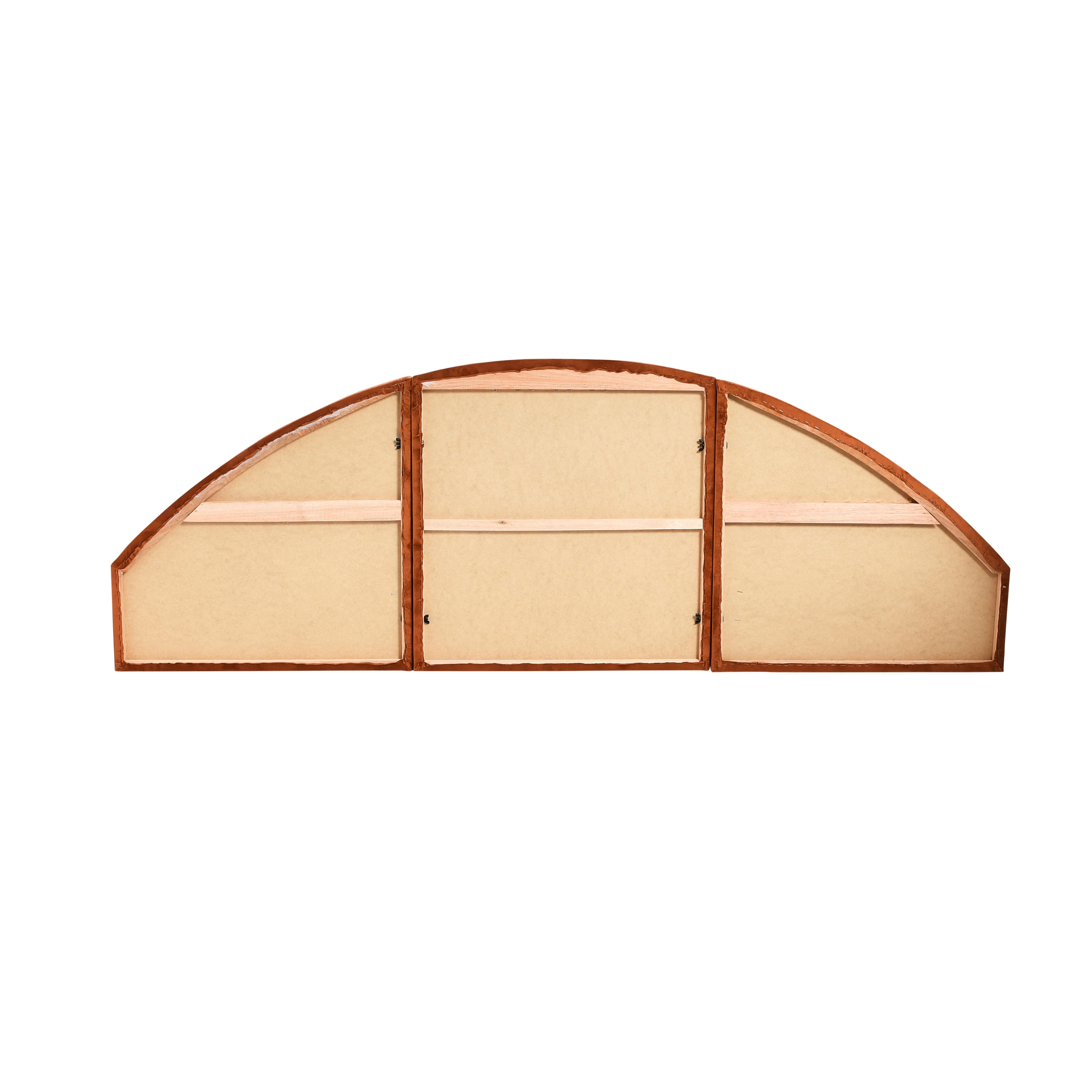 Hello Honey&#xAE; NoSom 64&#x22; Queen Sized Terra Cotta Upholstered Velvet Panel Arched Headboard