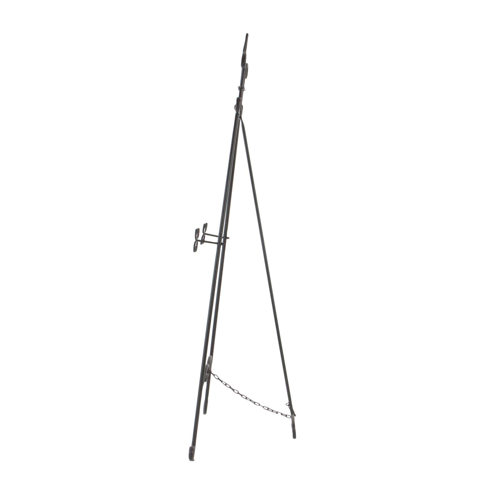 Decmode 49 in. Iron Black Scrolled Easel