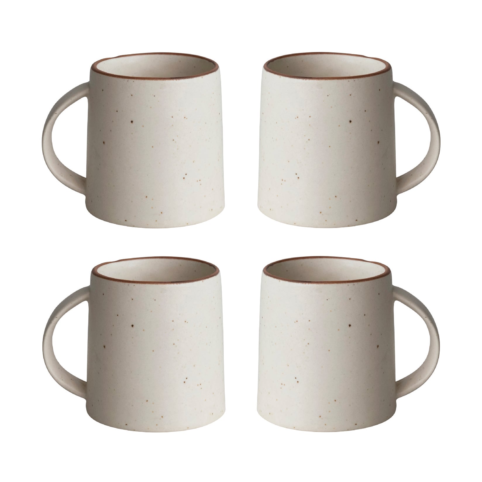 Hello Honey® 10oz. Ivory and Brown Speckled Stoneware Mug Set