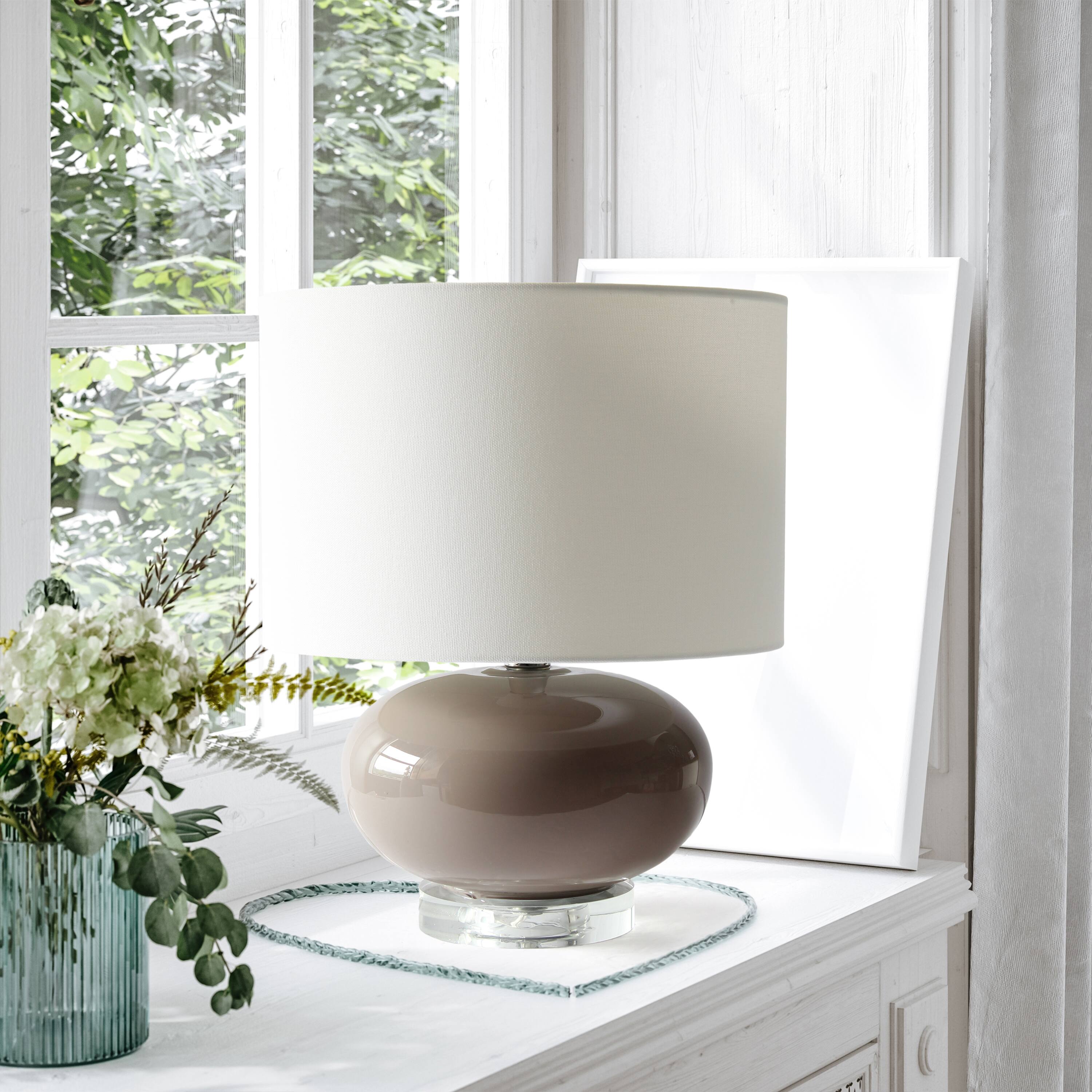 Lalia Home 15.25" Ovaloid Glass Table Lamp with White Shade