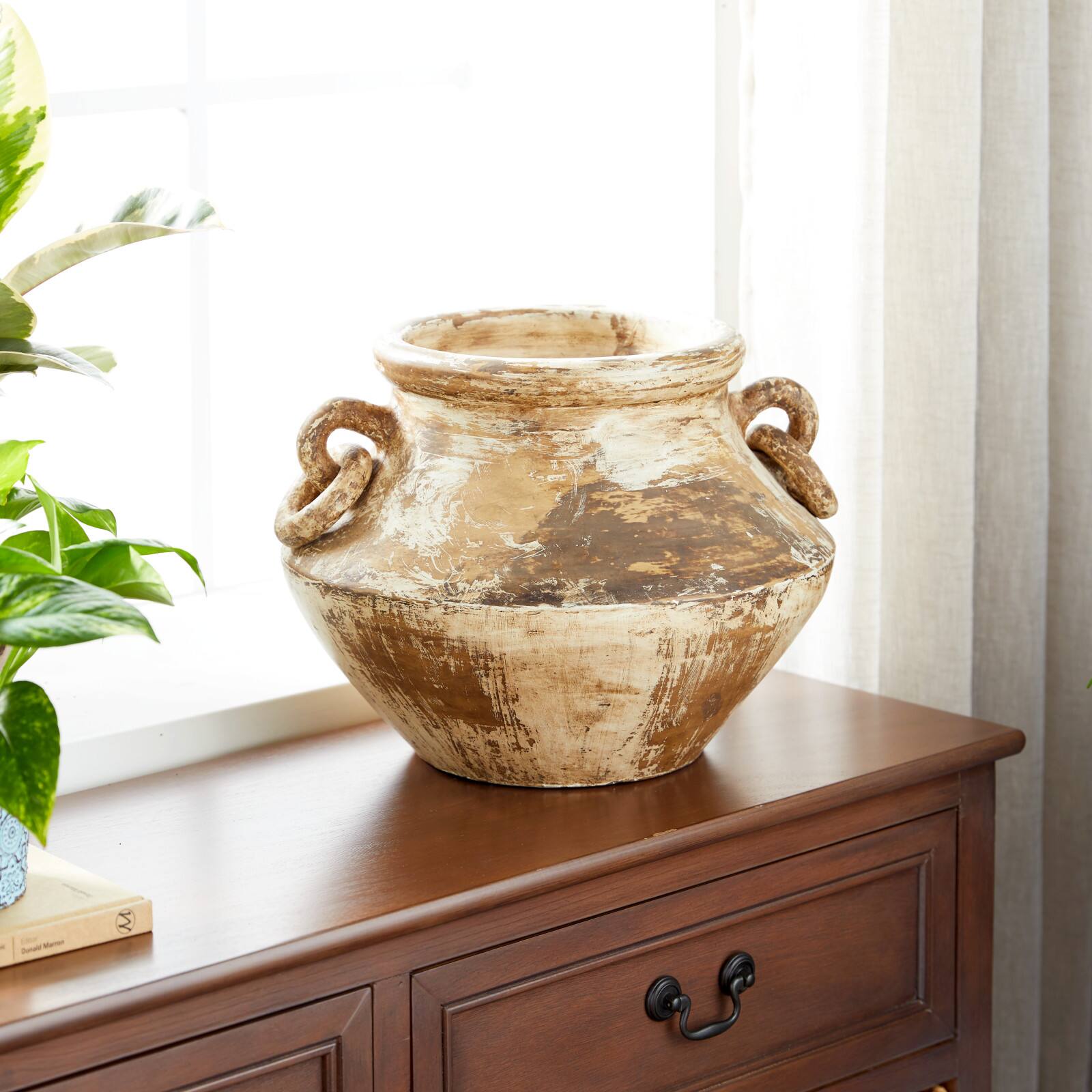 Beige Ceramic Farmhouse Vase