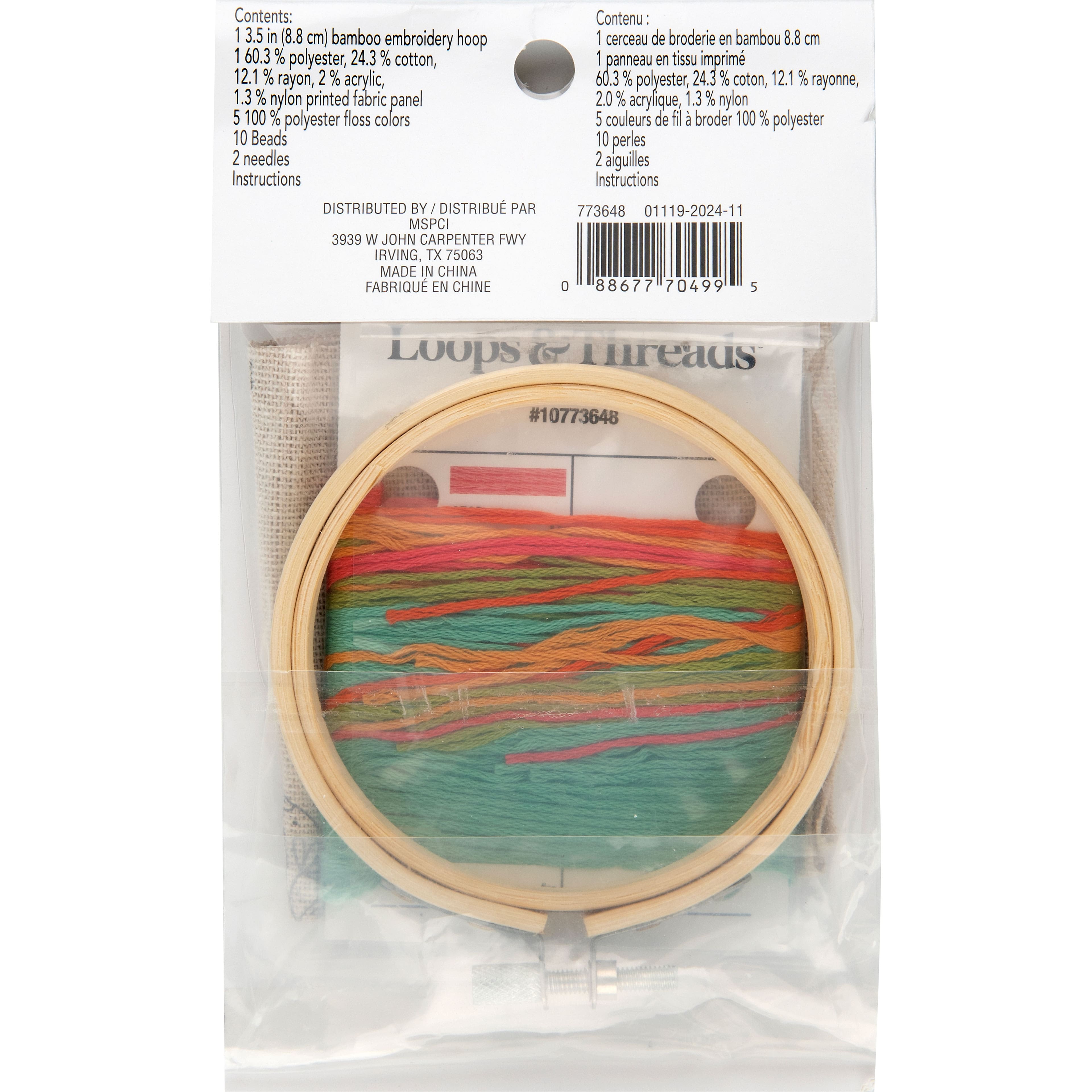 3.5&#x22; Snail Stamped Design Embroidery Kit with Hoop by Loops &#x26; Threads&#xAE;