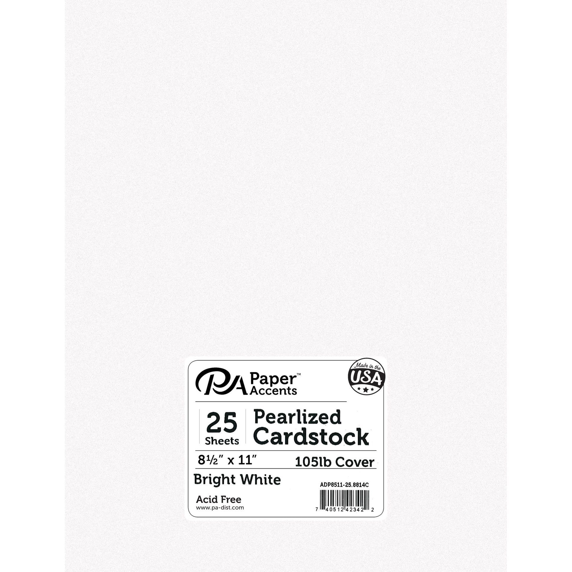 PA Paper&#x2122; Accents Bright White 8.5&#x22; x 11&#x22; 105lb. Pearlized Cardstock, 25 Sheets