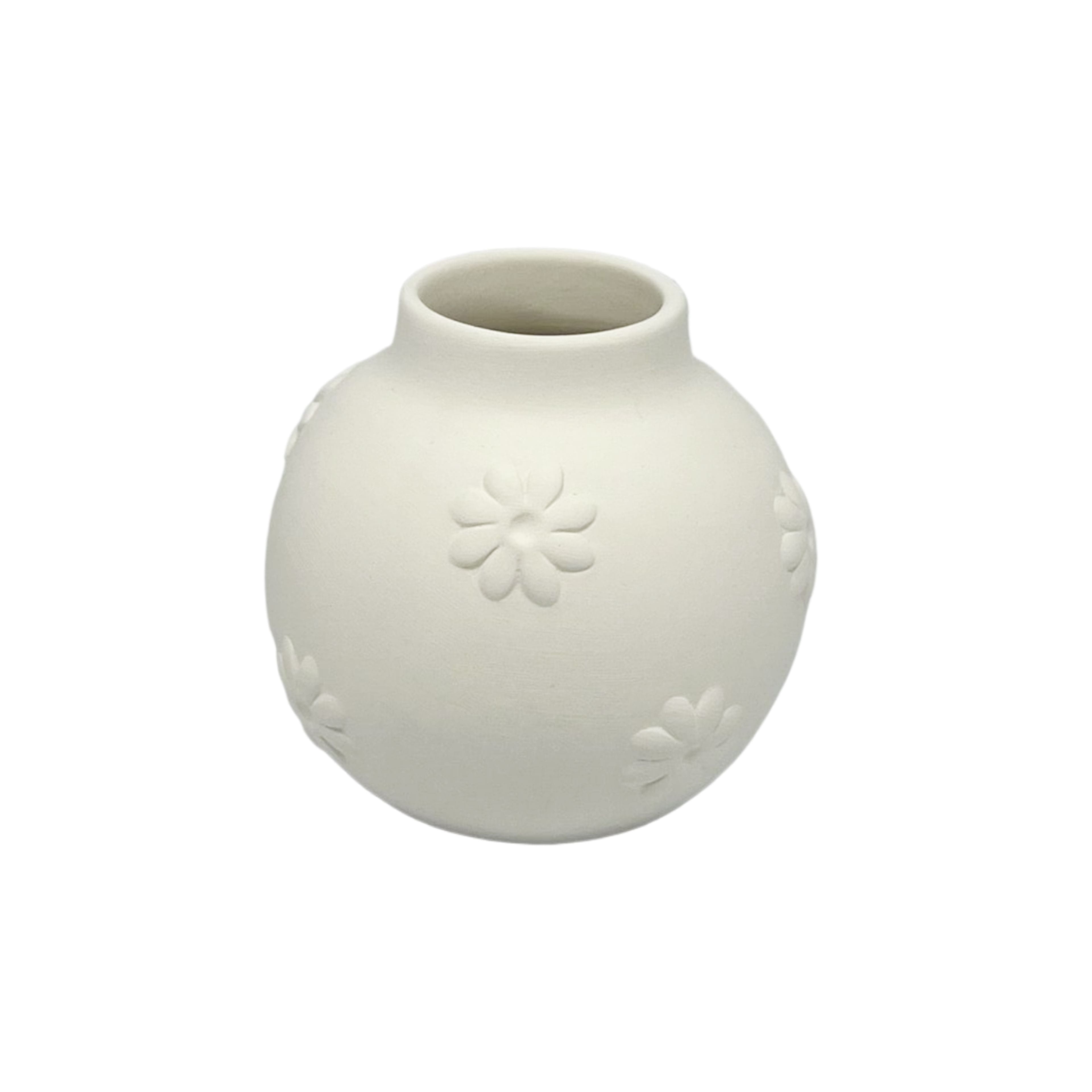 3.25&#x22; Round Flowers Bud Vase DIY Ceramic D&#xE9;cor by Make Market&#xAE;
