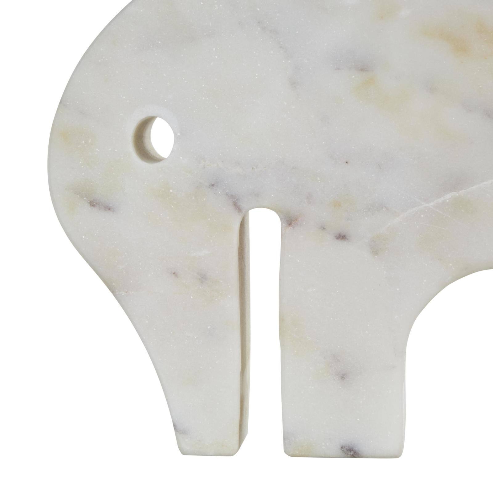 White &#x26; Gray Rounded Abstract Marble Elephant Sculpture Set