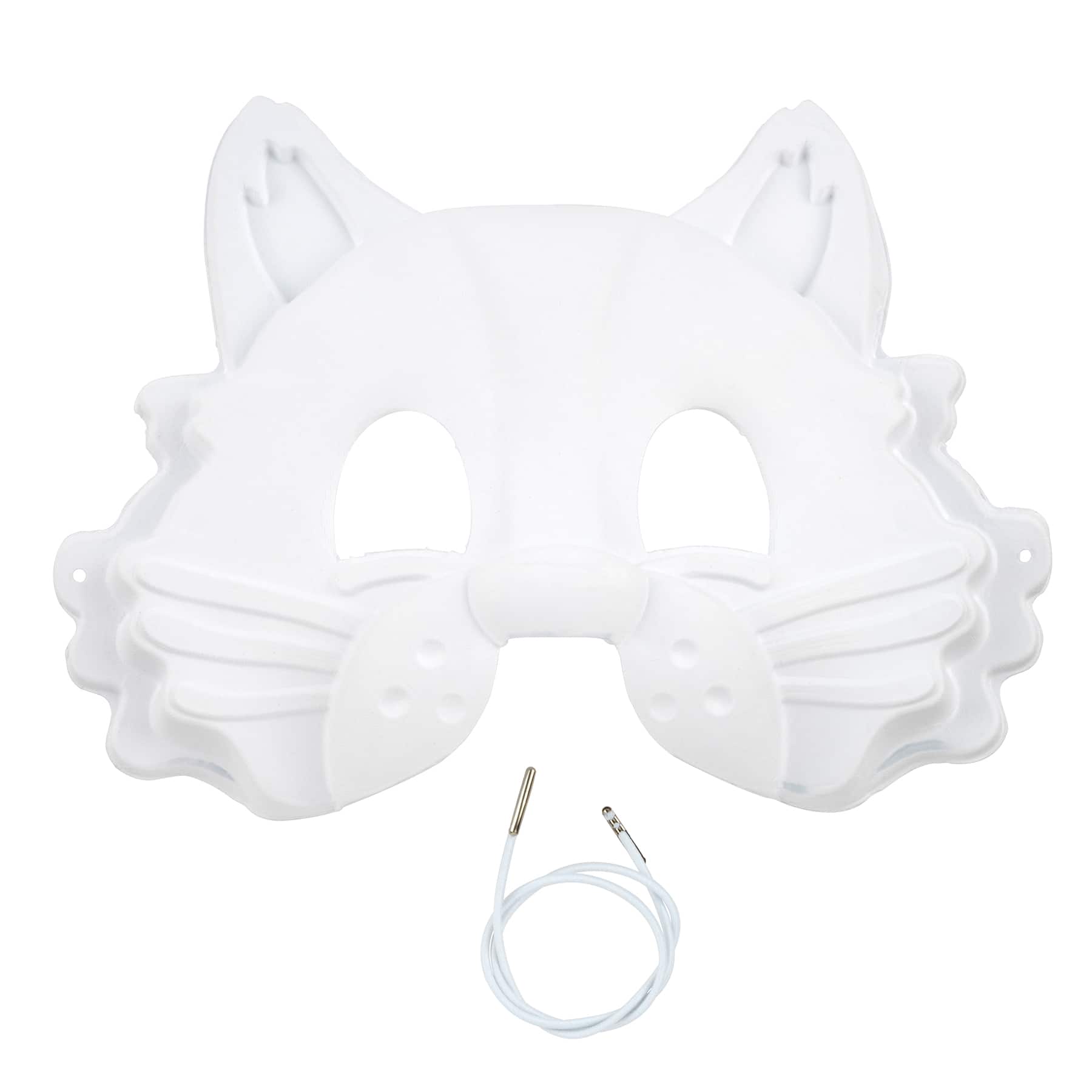 DIY Paintable White Cat Mask for Halloween Cosplay Animal Themed Parties