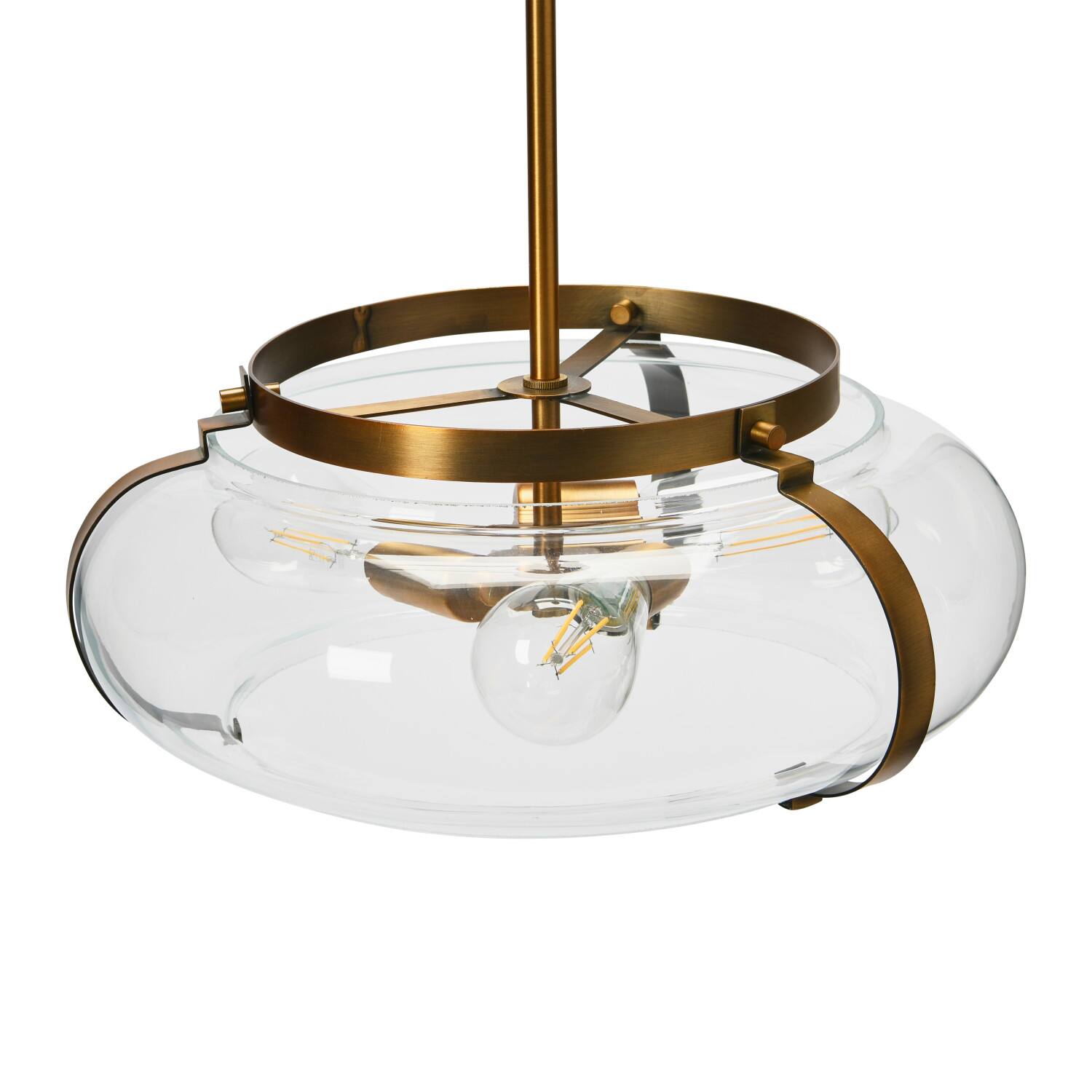 Hello Honey® Robert Stevenson Lighting Alston Brushed Bronze Glass & Metal Ceiling Light