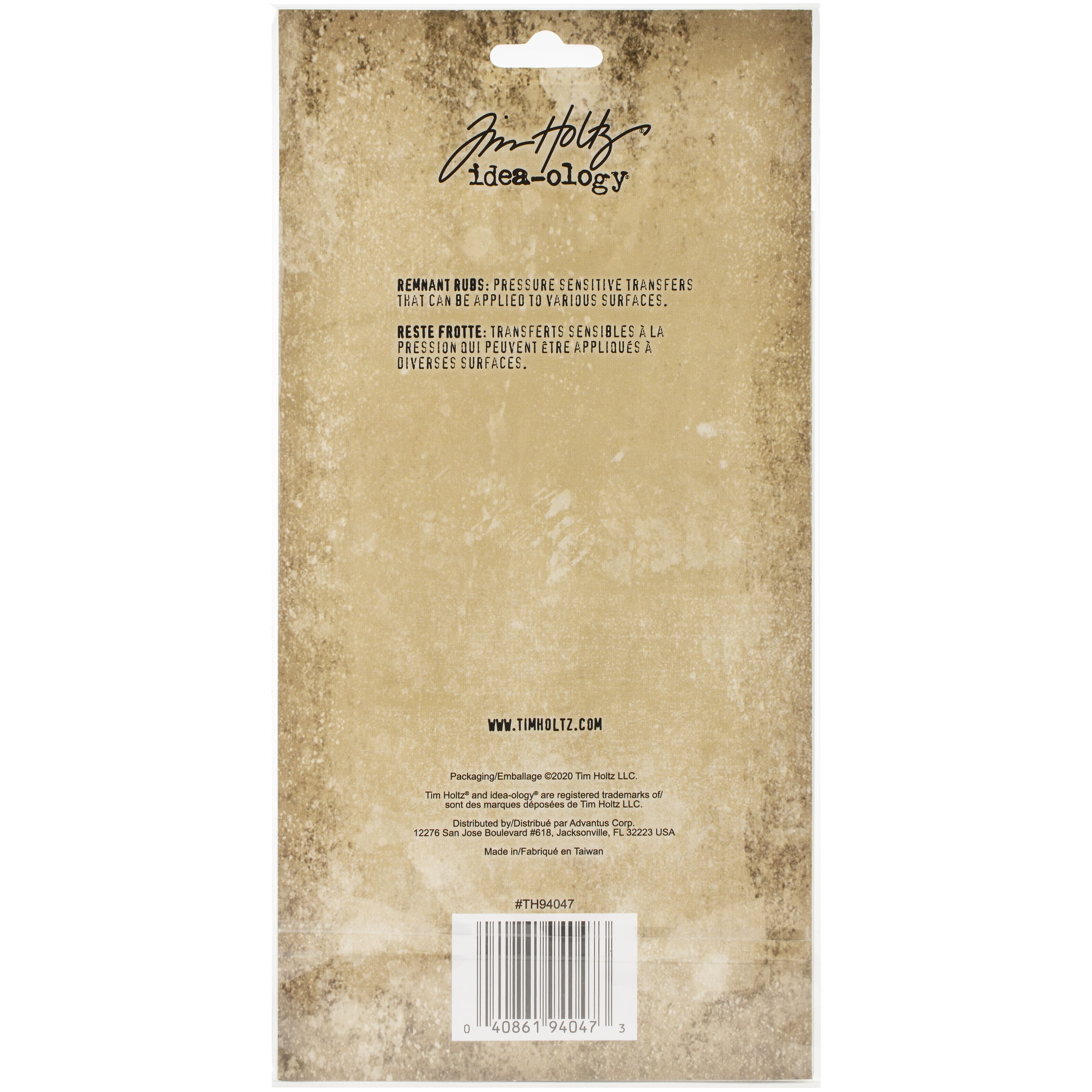 Idea-Ology Remnant Rubs Rub-Ons 4.75"X7.75" 2/Pkg-Specimen