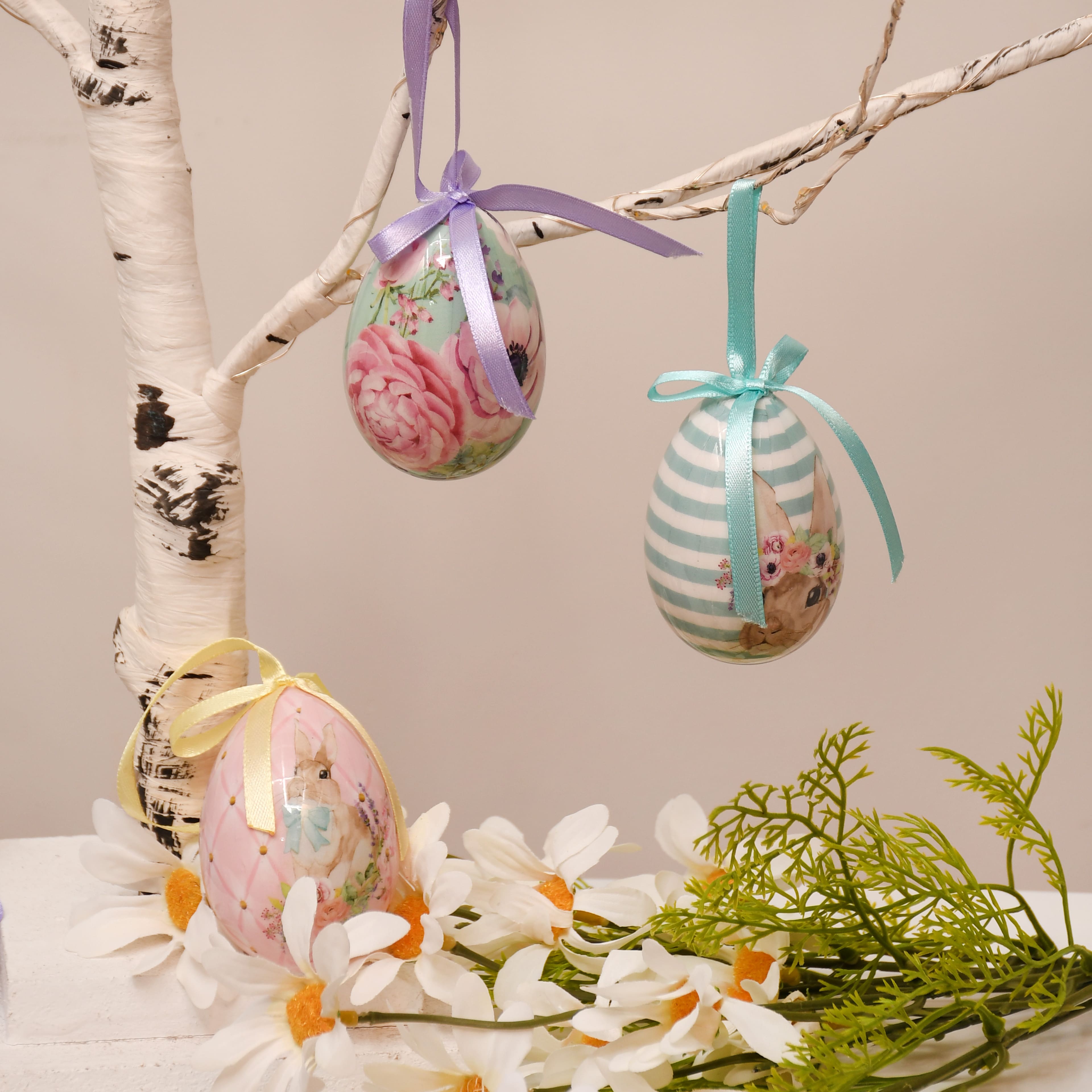 Assorted 2.75&#x22; Easter Bunny/Floral Egg Ornament, 1pc. by Ashland&#xAE;