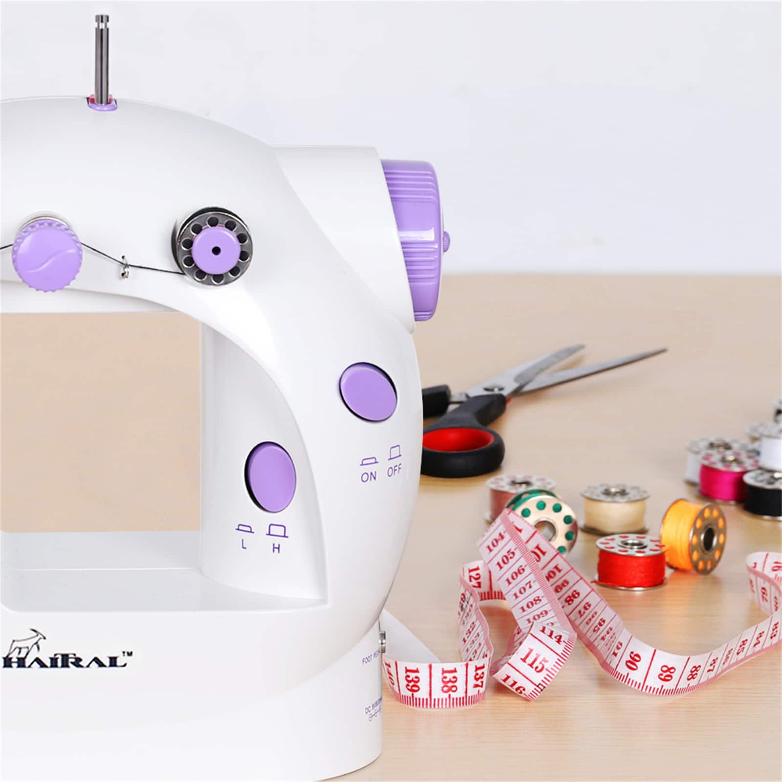 Haitral™ Lavender Flex-Speed Cordless Combo Sewing Machine with Bobbins & Sewing Thread
