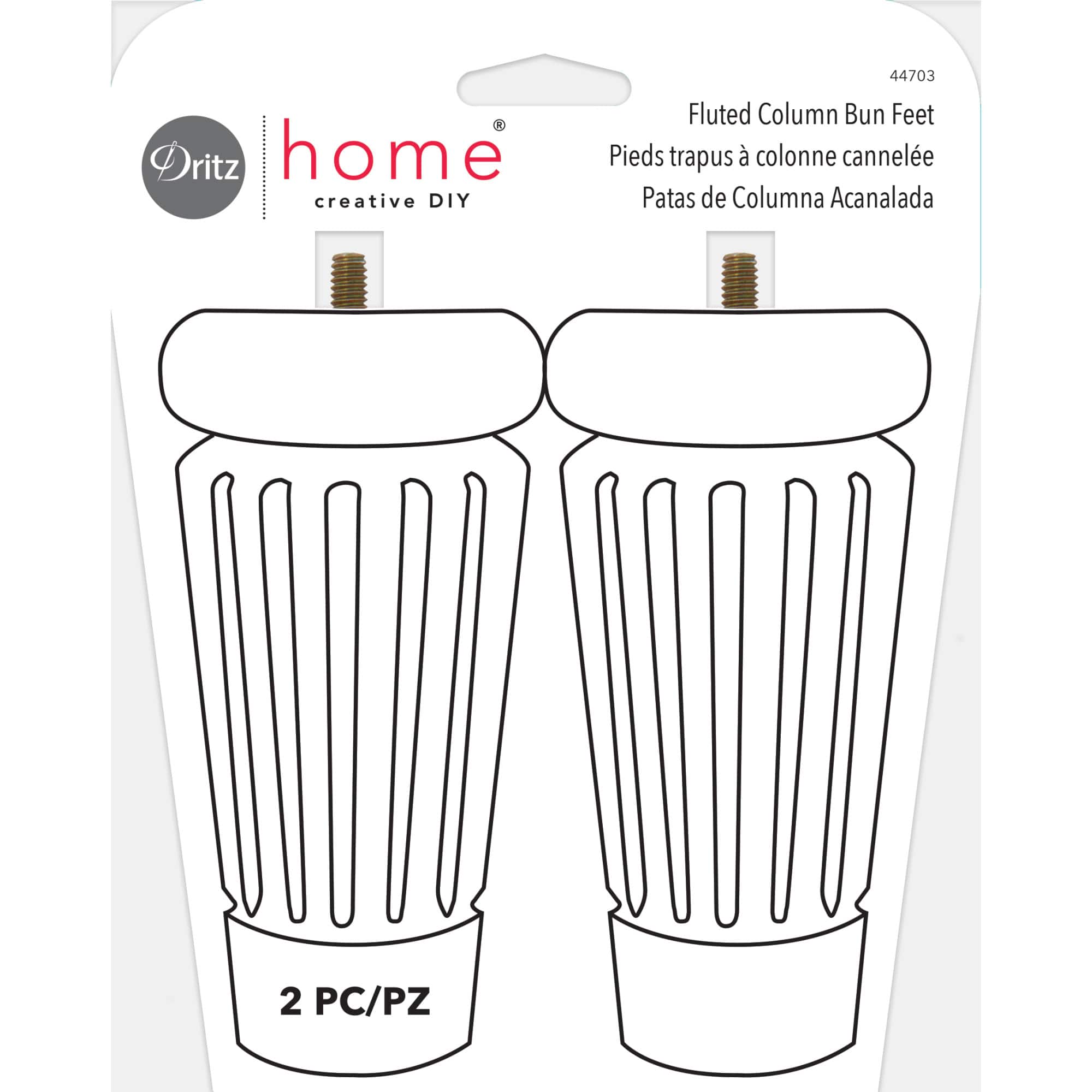 Dritz® Home Unfinished Wood Fluted Column Bun Feet, 2ct.