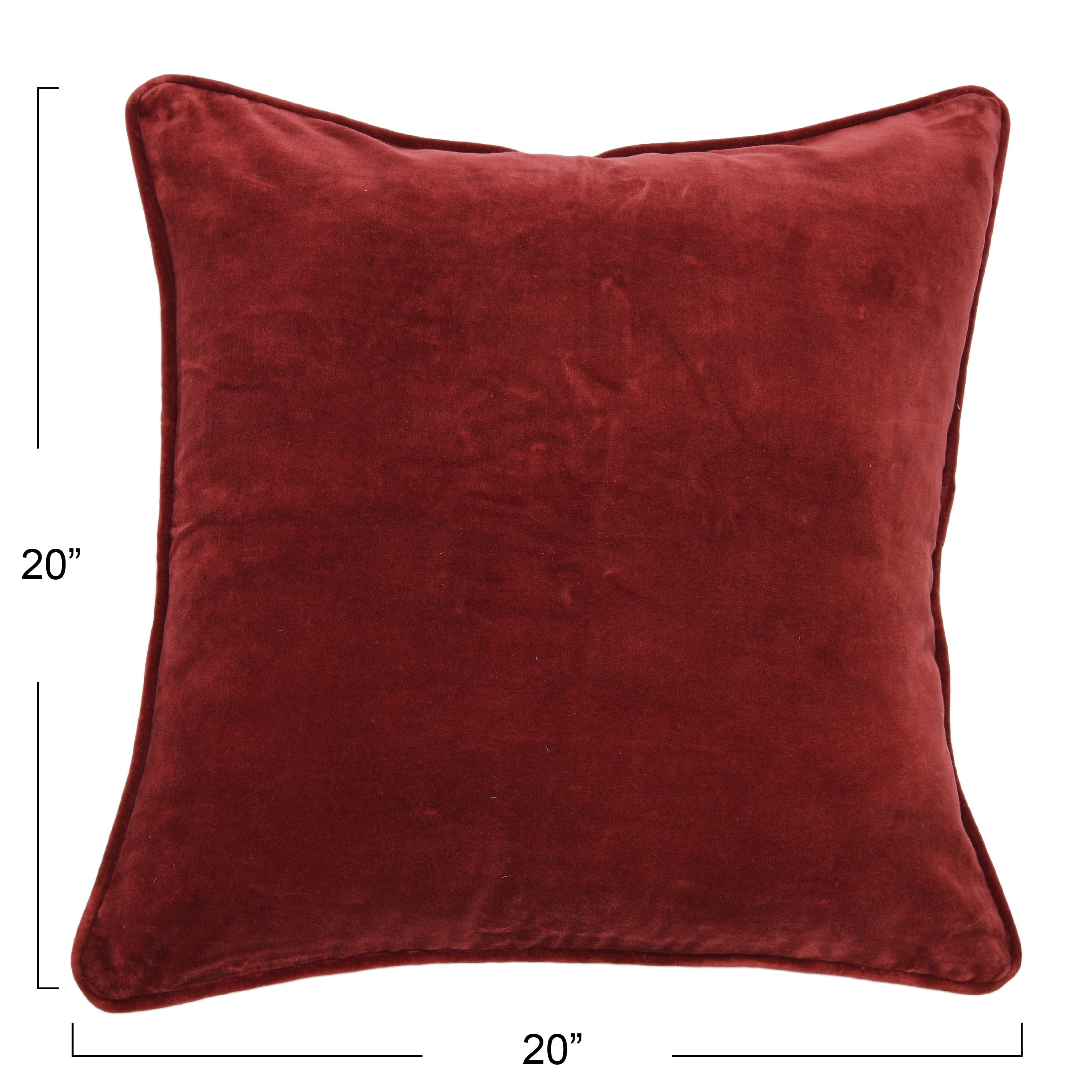 20&#x22; Square Velvet Pillow Cover with Piping