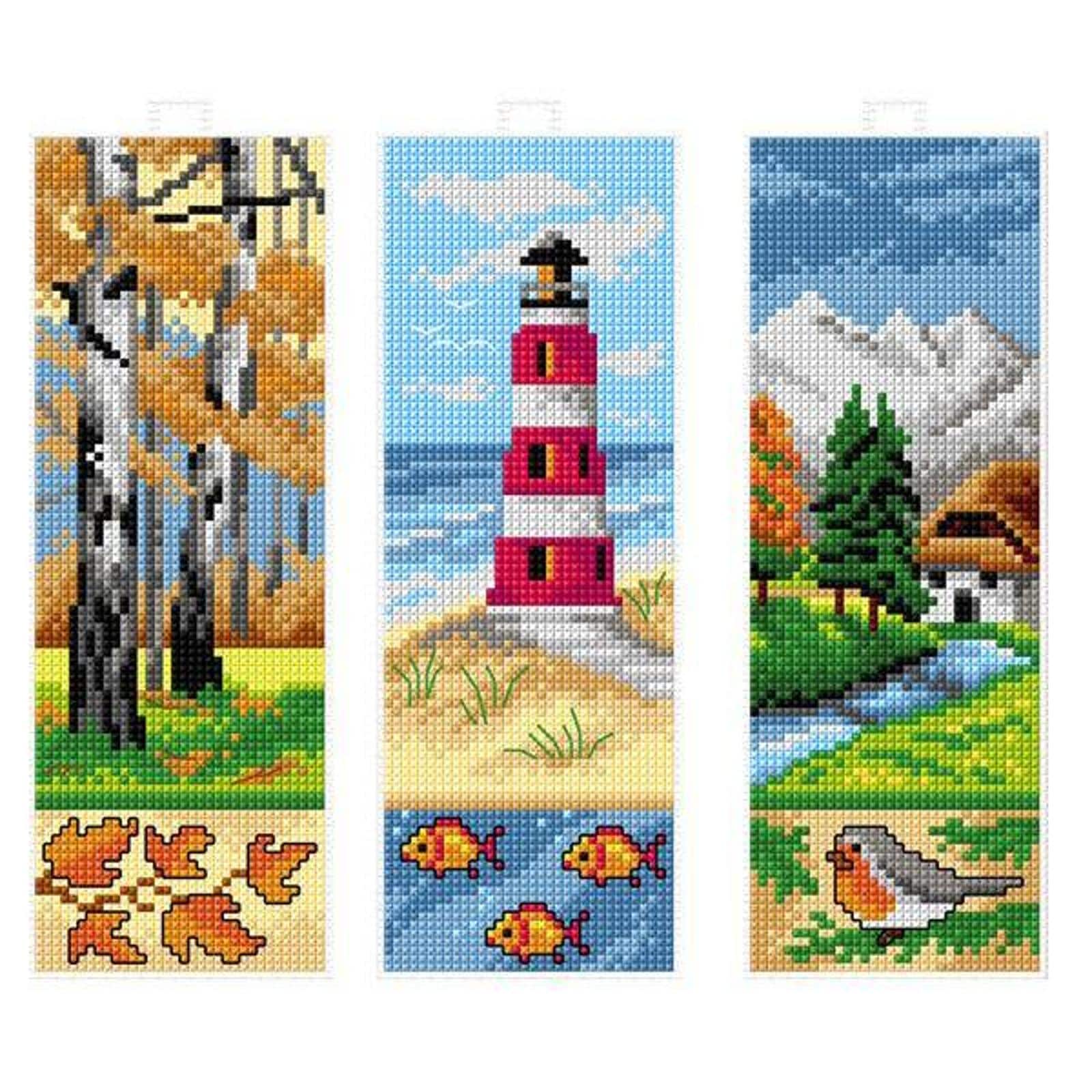 Orchidea Bookmarks Landscapes Set Counted Cross Stitch Kit