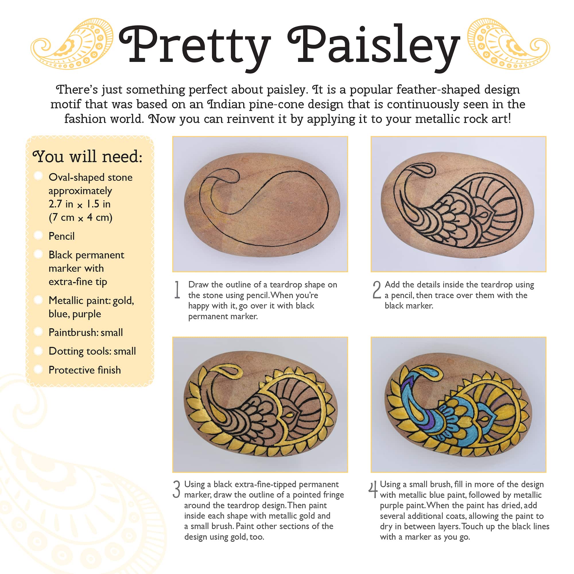 Hinkler DIY Metallic Rock Painting Box Set