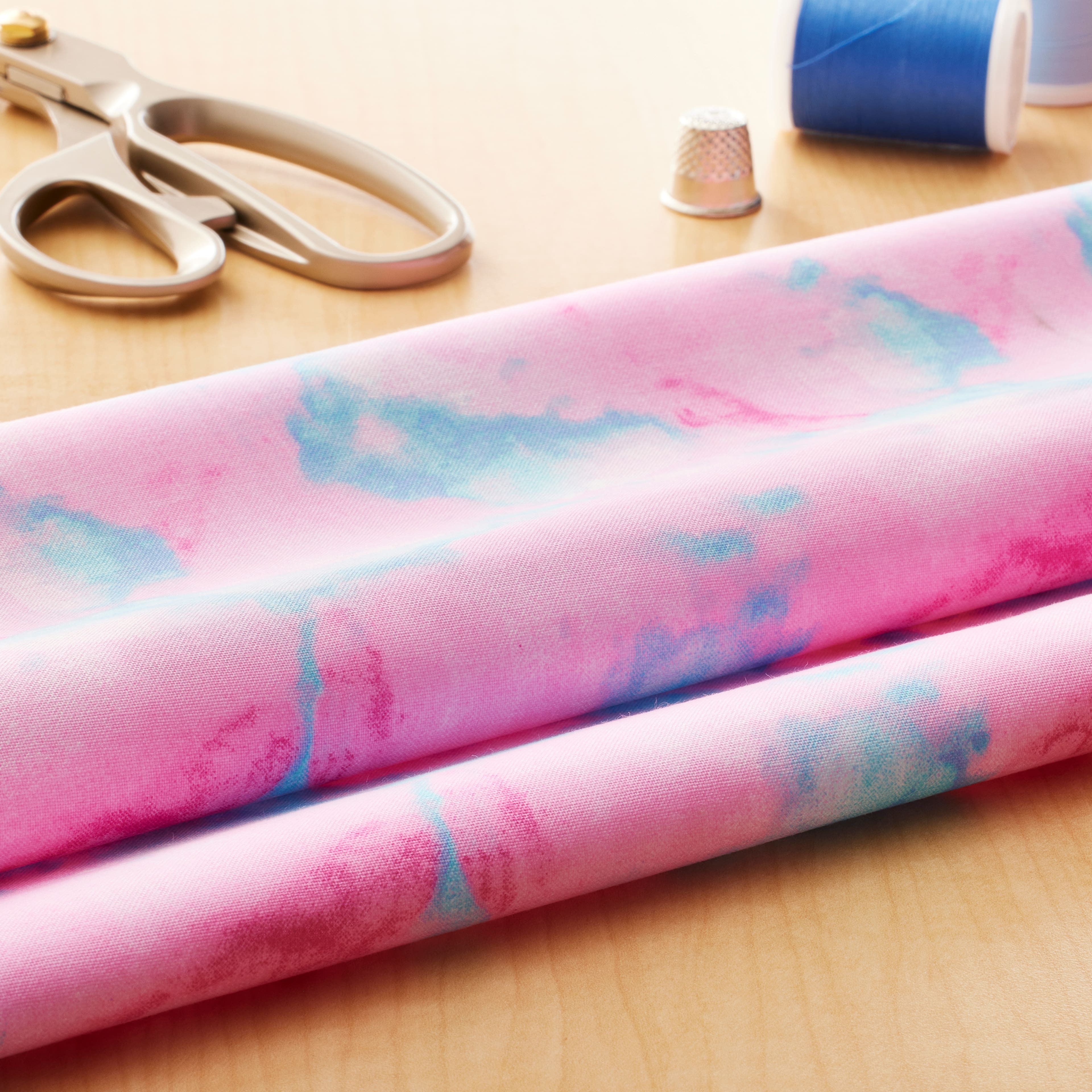 Pink & Blue Cotton Fabric by Loops & Threads™