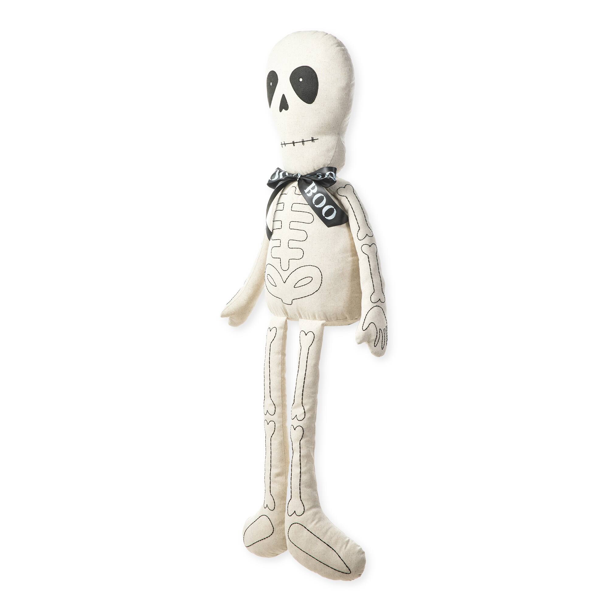 Glitzhome® 47" Fabric Halloween Skeleton Sitter Porch Décor