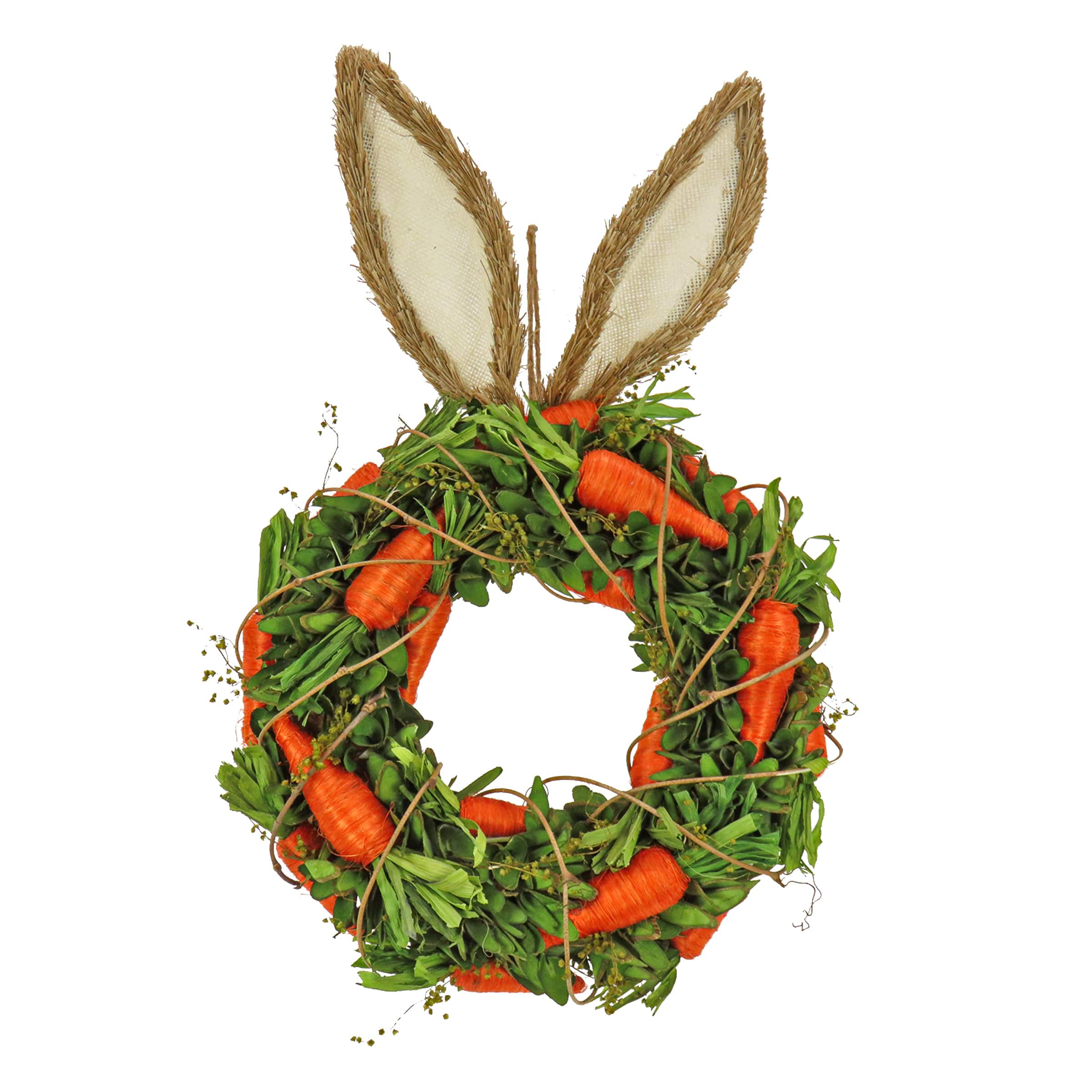 21&#x22; Bunny Ears Carrot Wreath