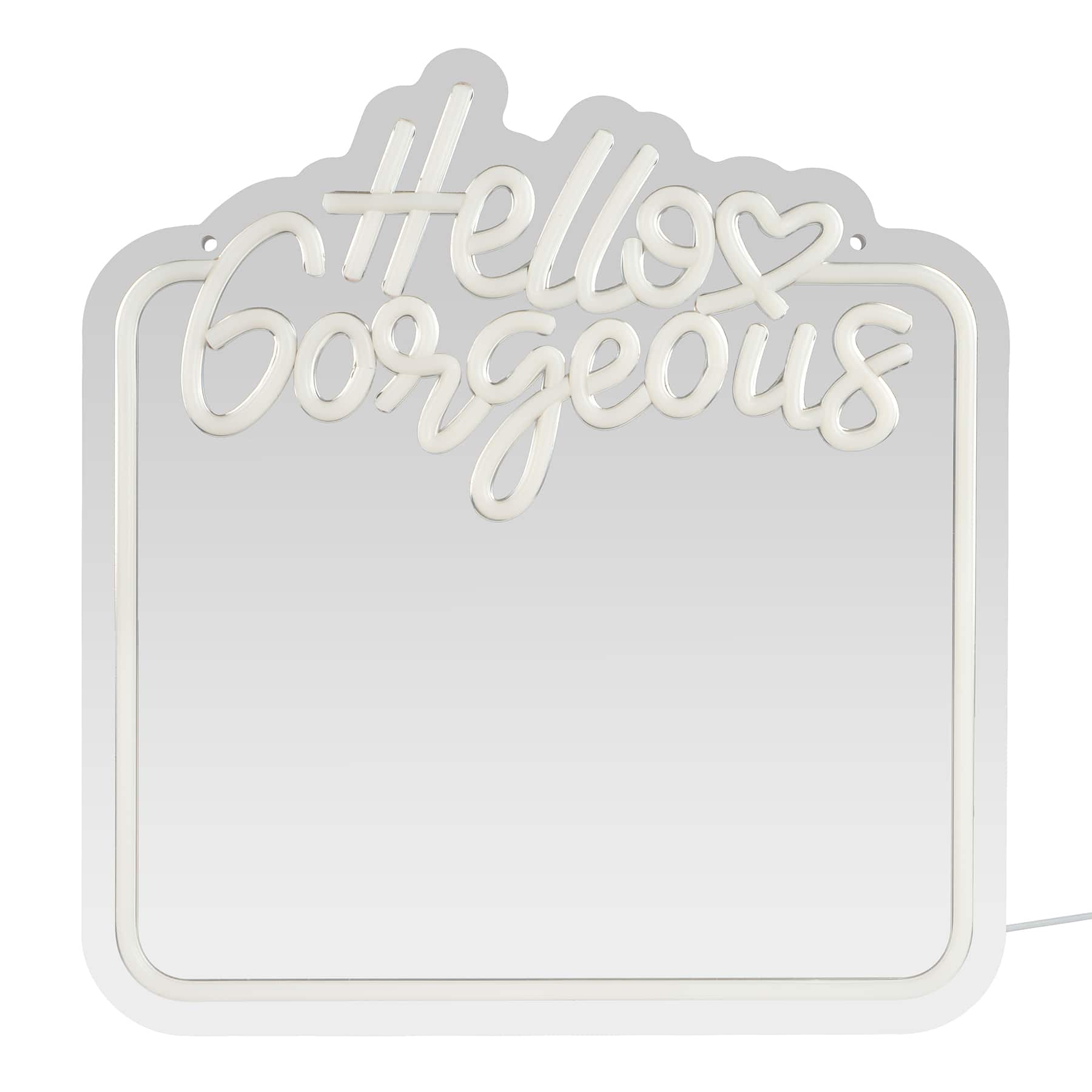 15&#x22; Pink &#x26; White LED Neon Light Hello Gorgeous Mirror by Ashland&#xAE;