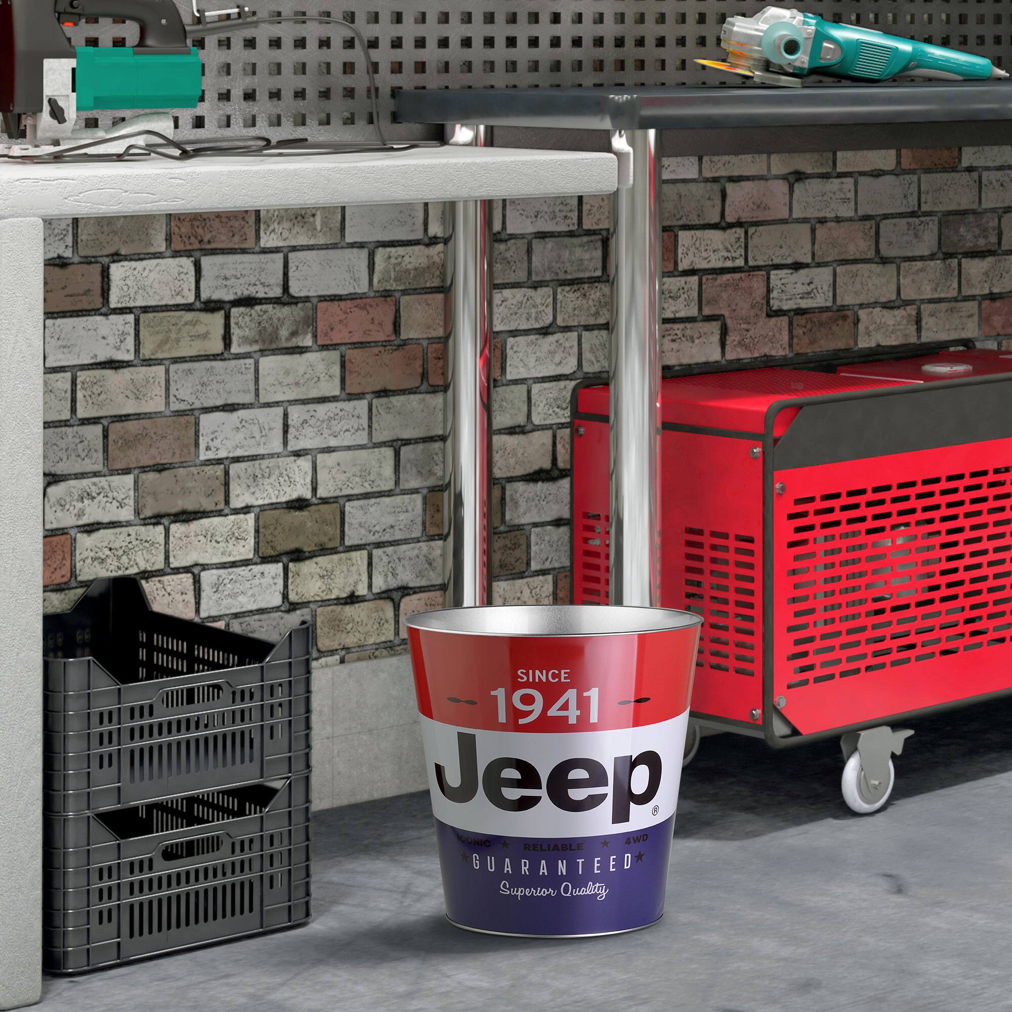 American Art D&#xE9;cor&#x2122; 11&#x22; Jeep Since 1941 Decorative Metal Trash Can