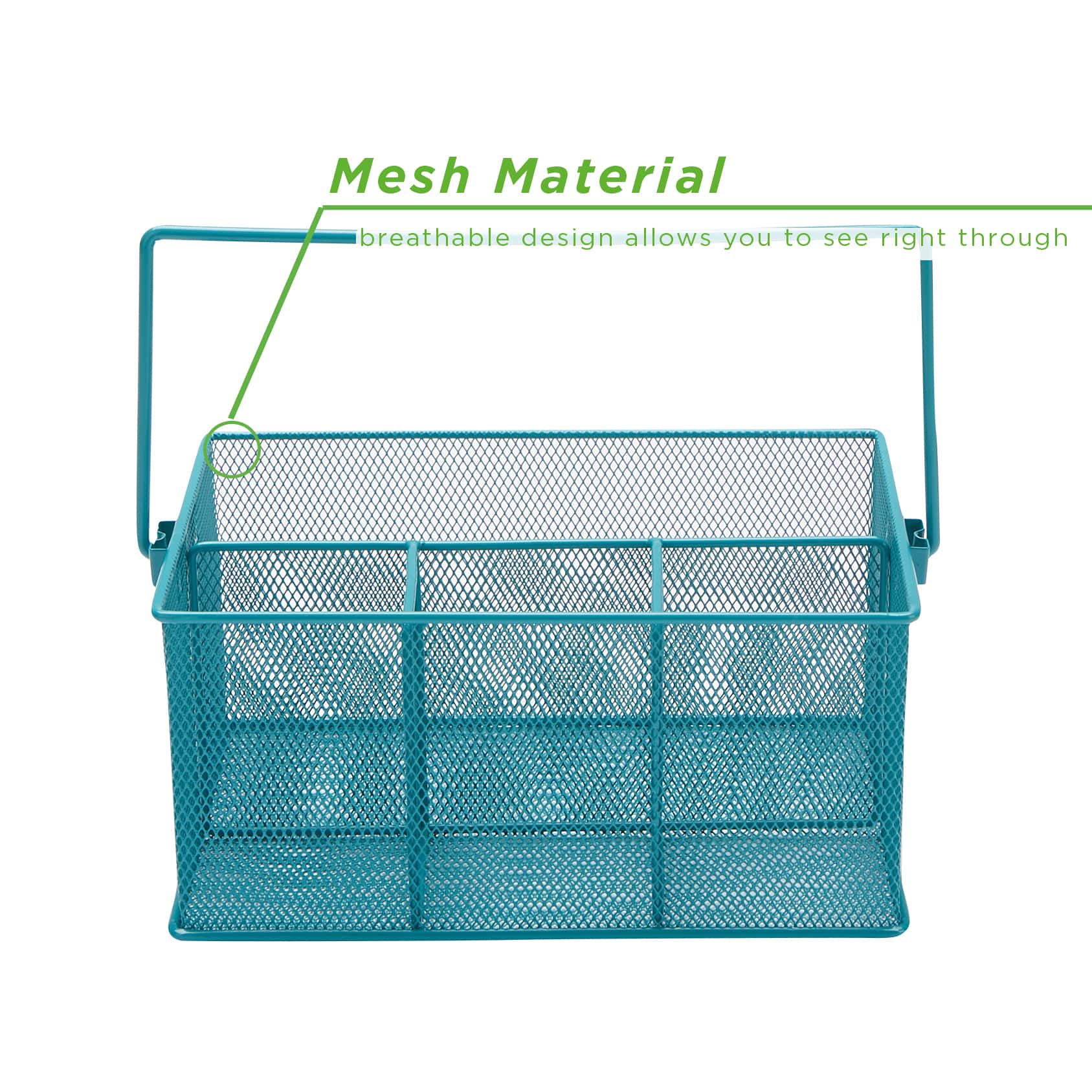Mind Reader Metal Mesh Storage Basket with Handle