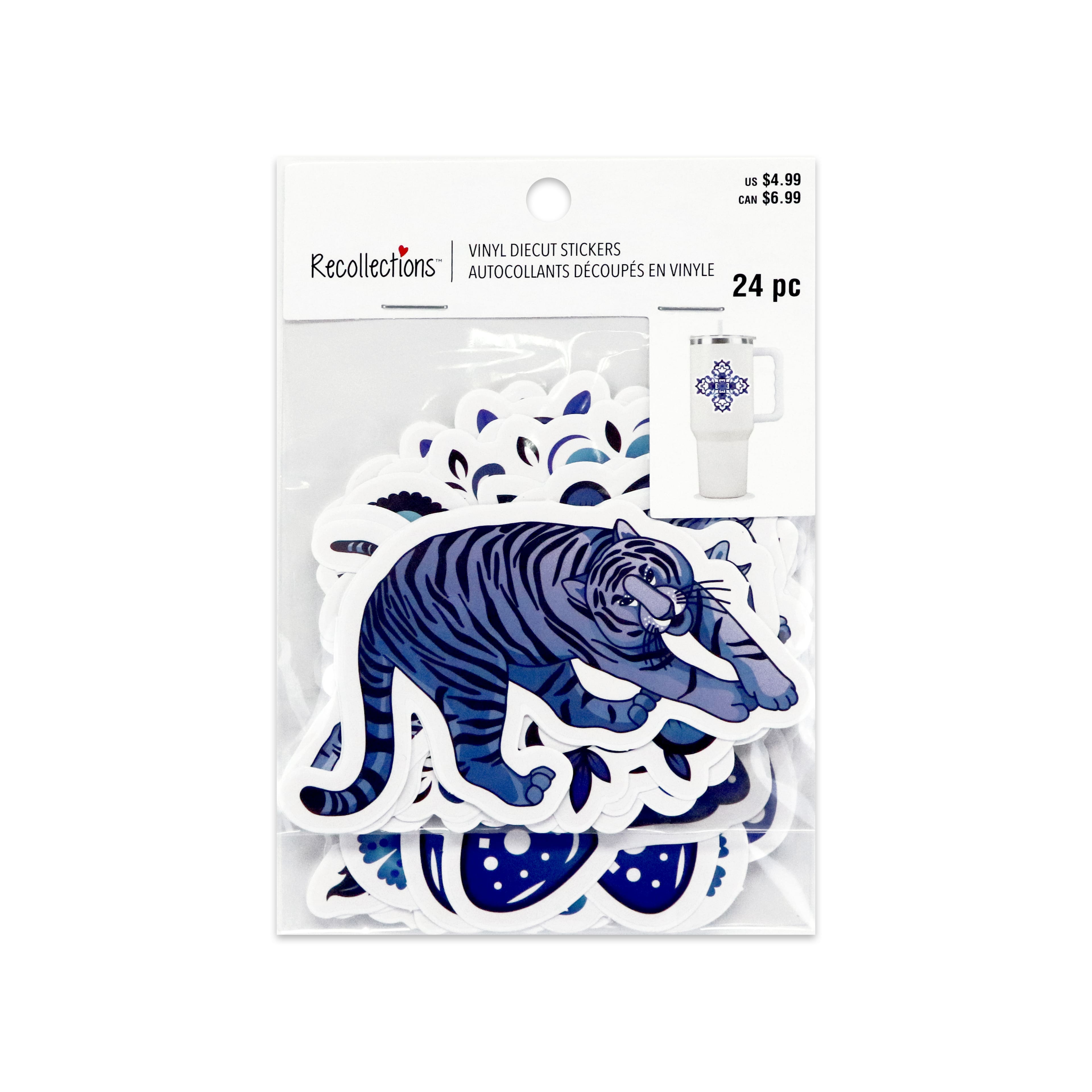 Blue &#x26; White Tattoo Icon Vinyl Die Cut Stickers by Recollections&#x2122;
