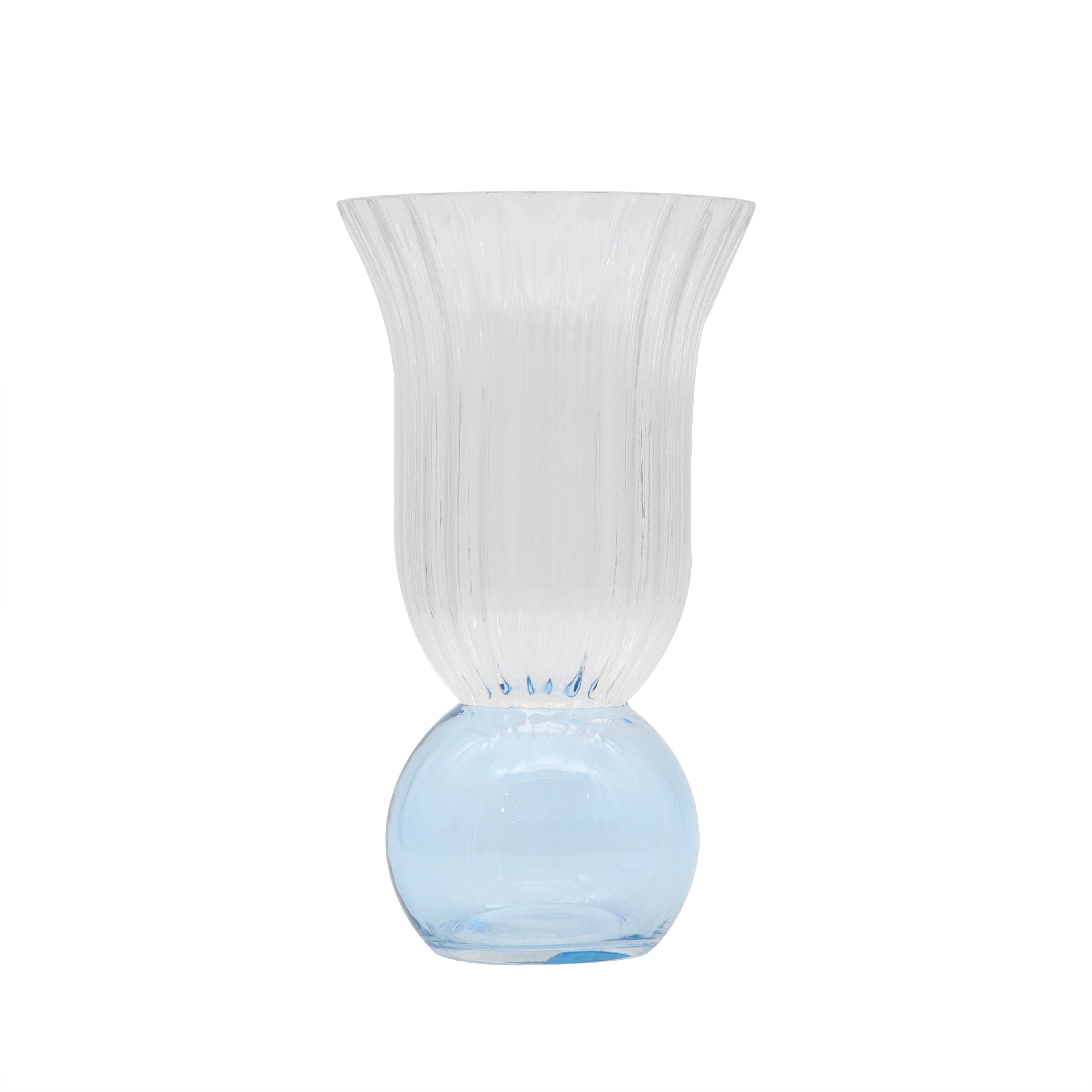 8.5" Blue Ball Glass Vase by Ashland®
