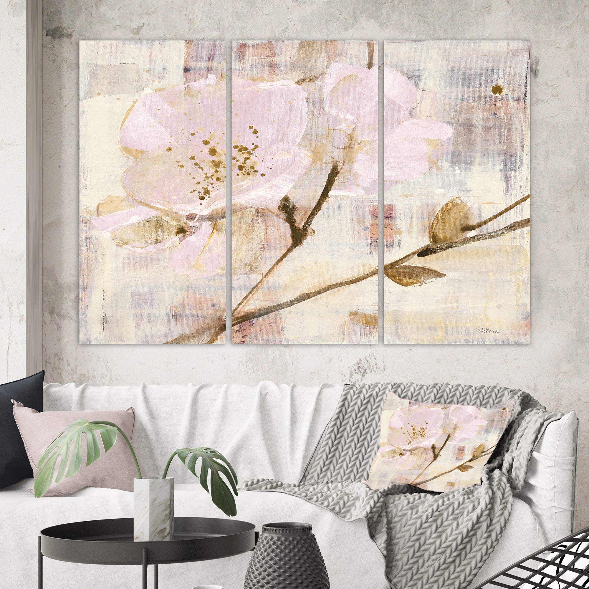 Designart - Elegance I Pink - Shabby Chic Canvas Art