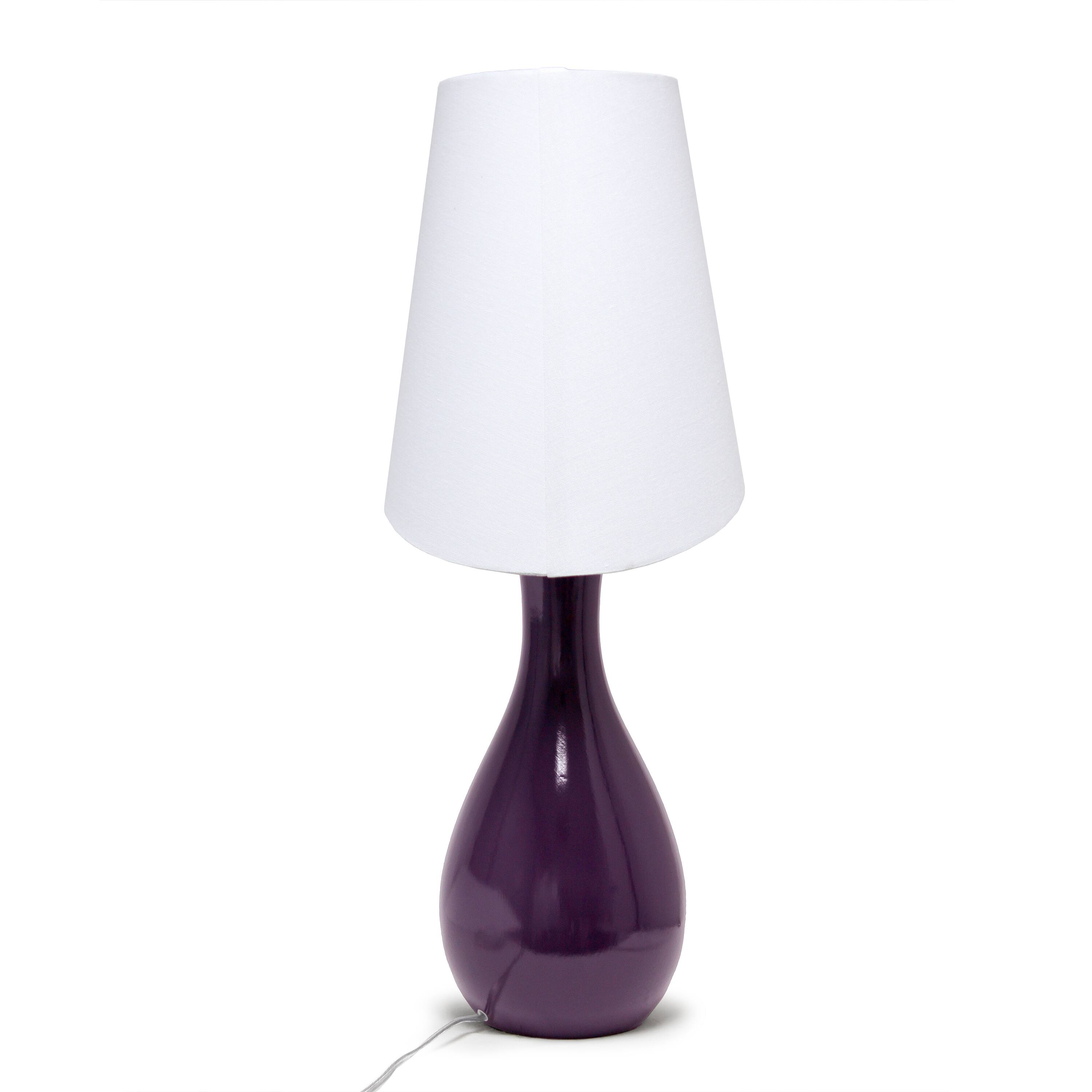 Elegant Designs™ 2.5ft. Curved Purple Ceramic Table Lamp with White Shade