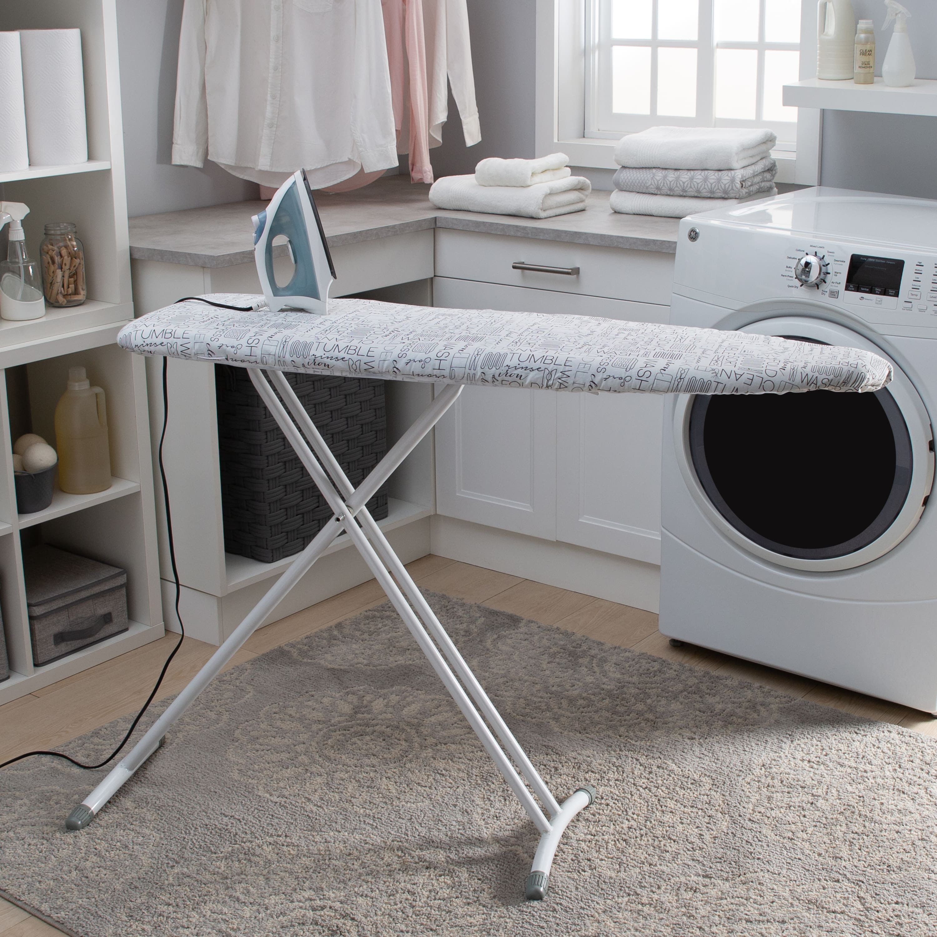 Simplify White Scorch Resistant Ironing Board Cover &#x26; Pad