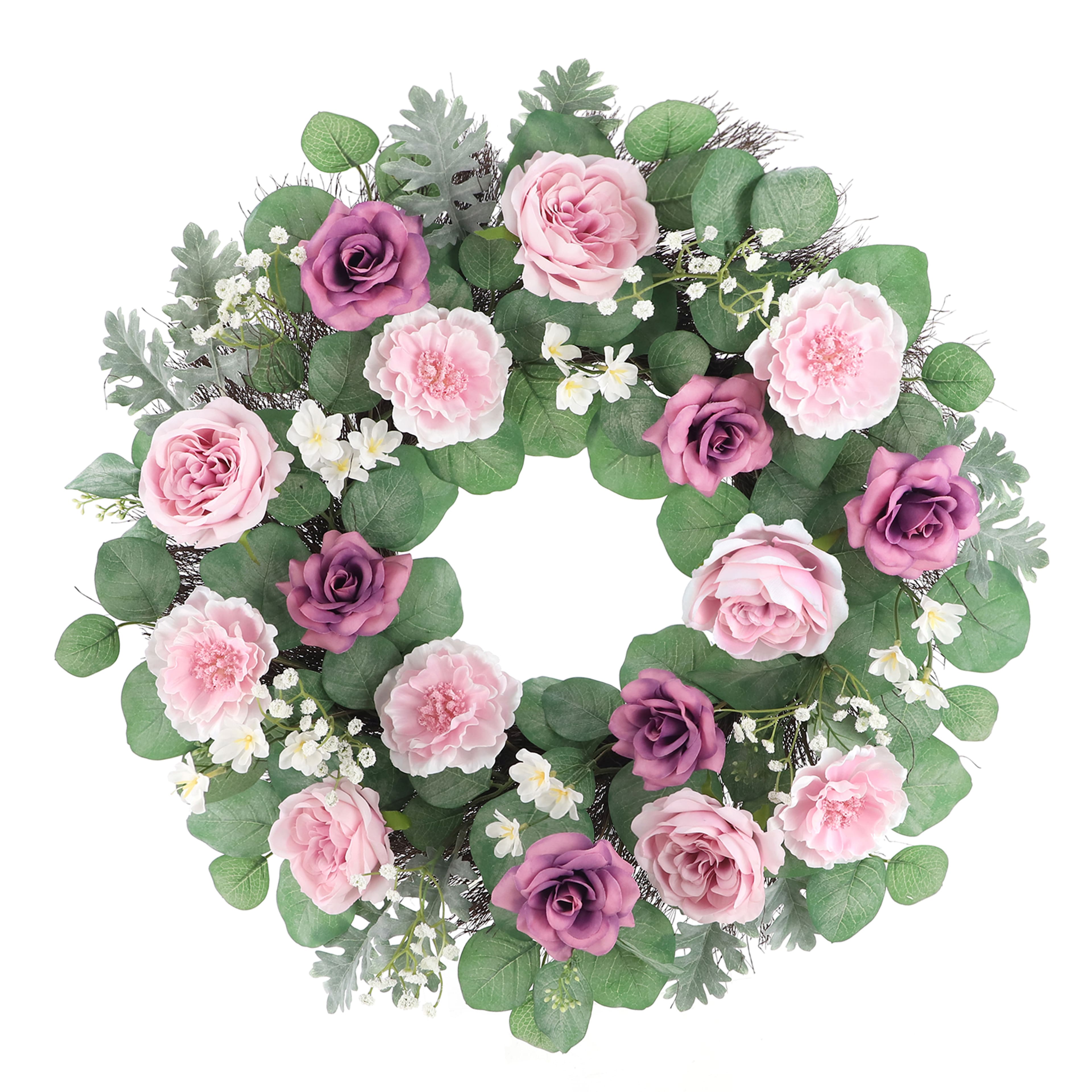 22&#x22; Pink Rose &#x26; Peony Wreath by Ashland&#xAE;