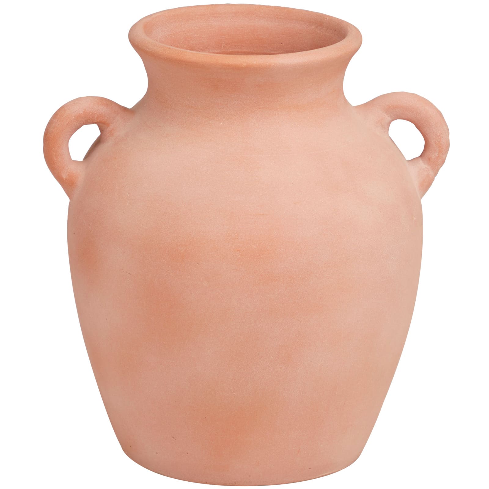 11" Orange Ceramic Terra Cotta Jug Vase with Handles