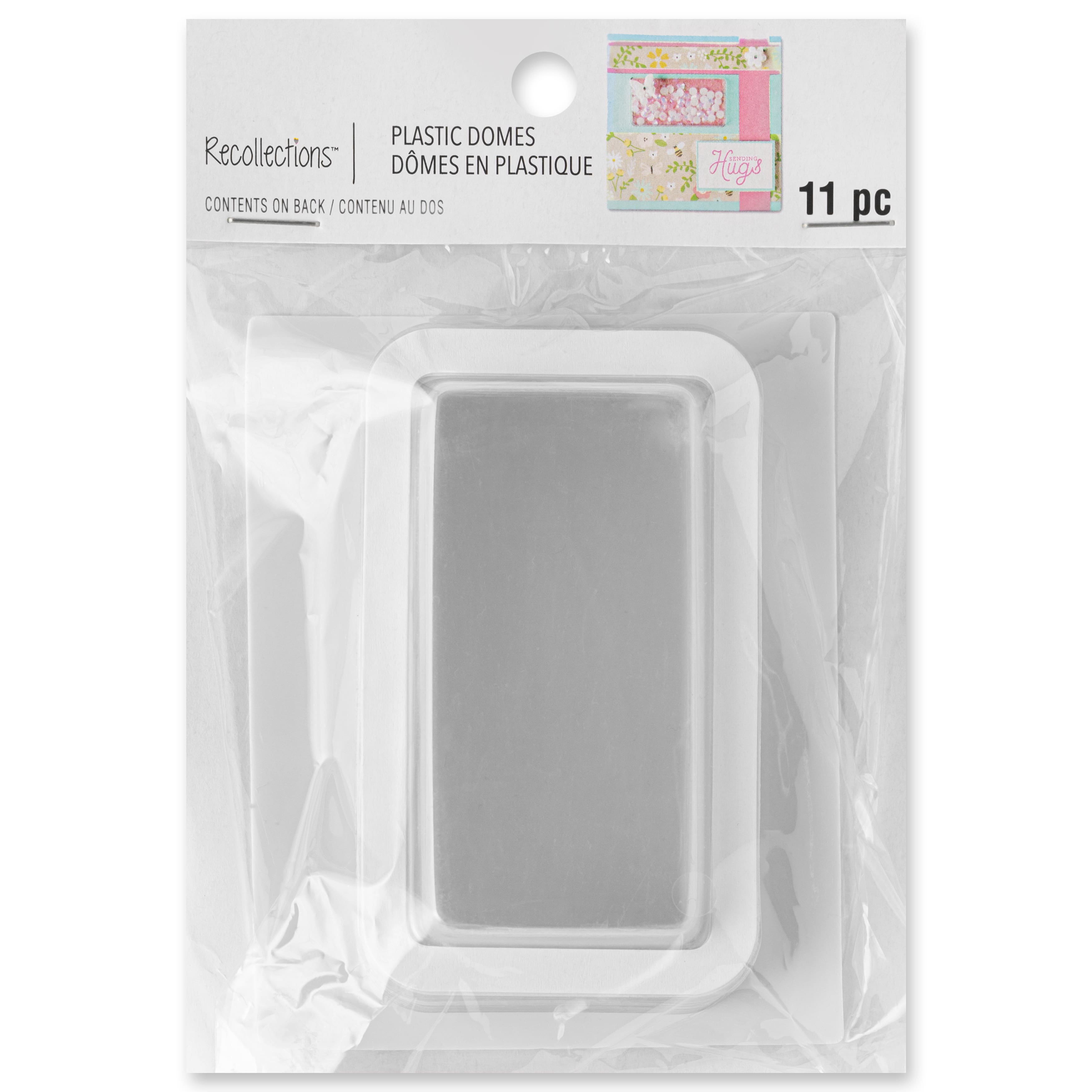 Recollections Rectangle Plastic Domes - 11 ct