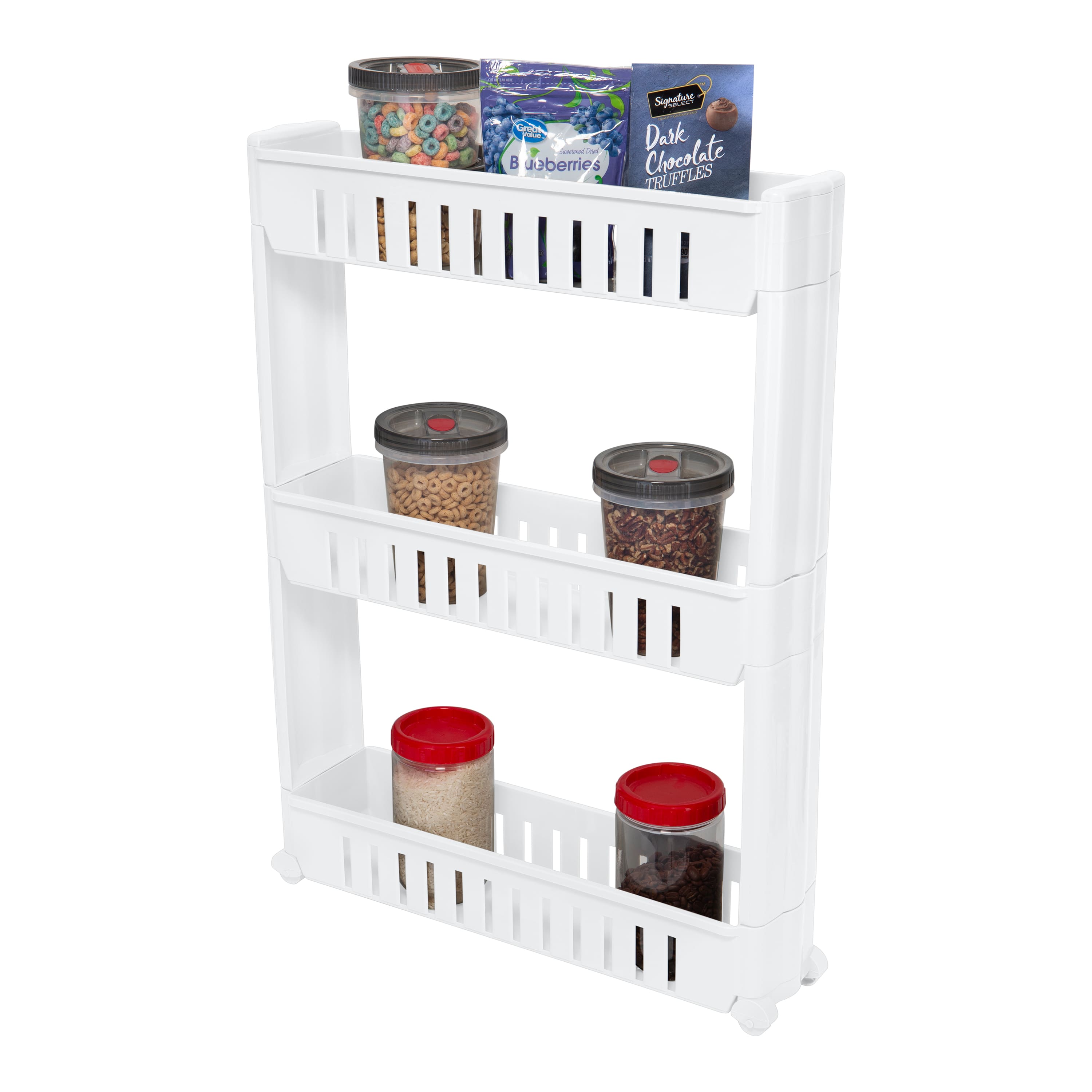 Simplify White 3-Tier Slim Slide Out Storage Cart