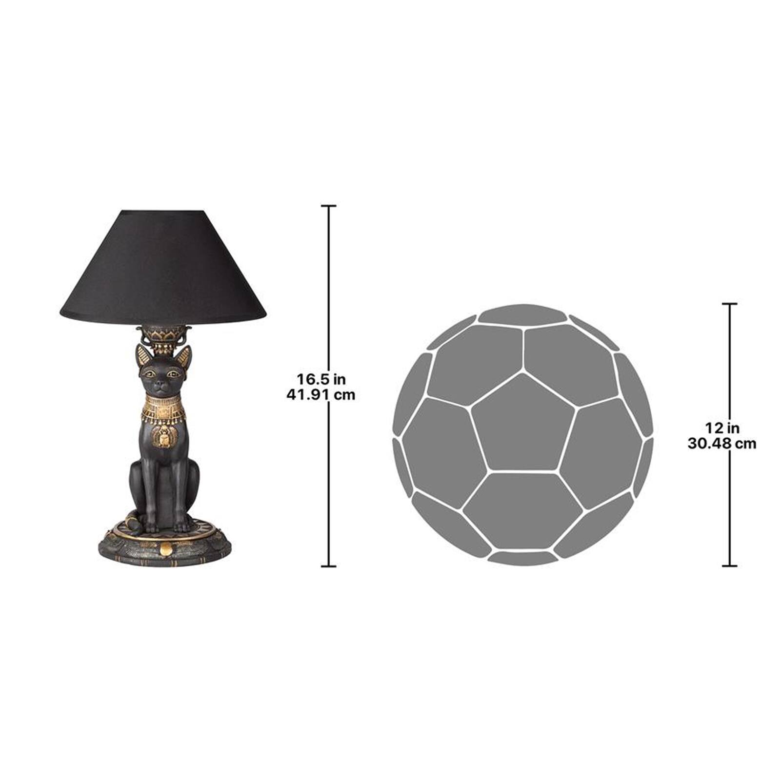 Design Toscano 16.5" Royal Cat Goddess Bastet Sculptural Table Lamp