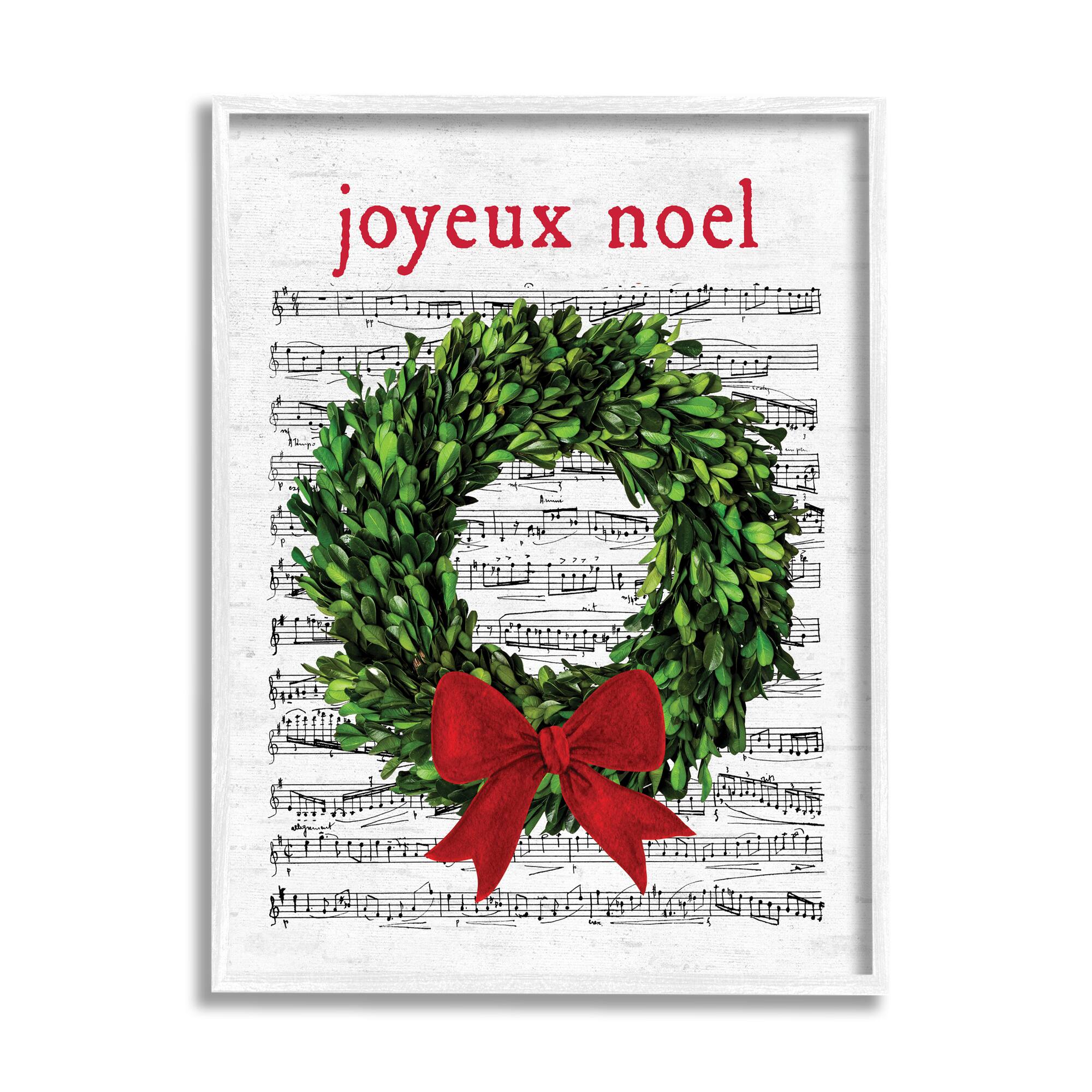 Stupell Industries Joyeux Noel Vintage Song Framed Giclee Art