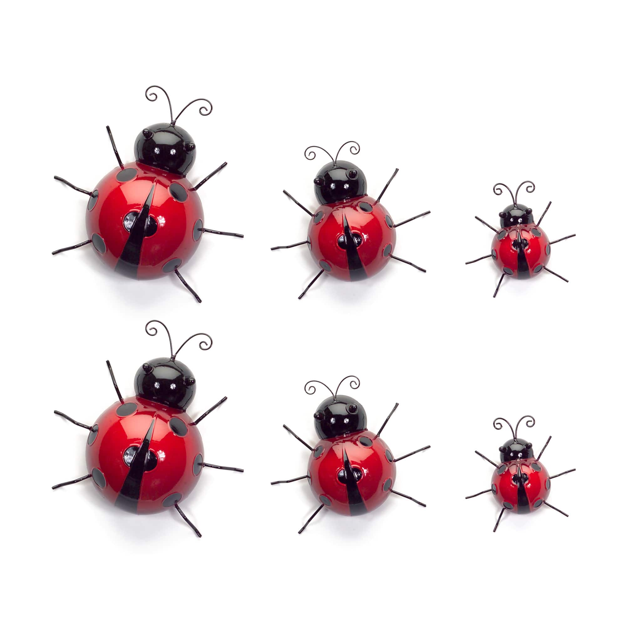 Metal Ladybug Garden D&#xE9;cor Set