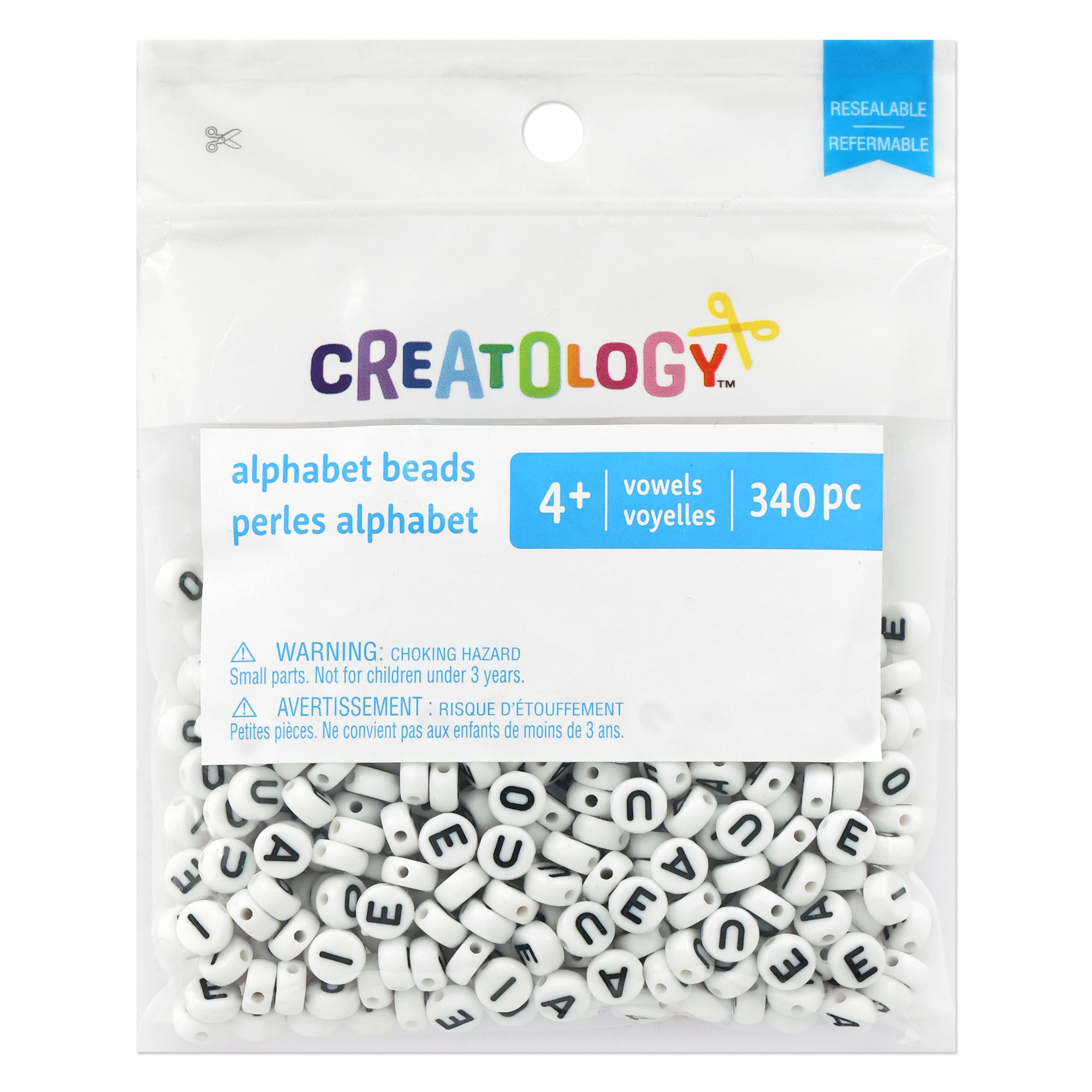 12 Packs: 340 ct. (4,080 total) 7mm Vowel Alphabet Beads by Creatology™