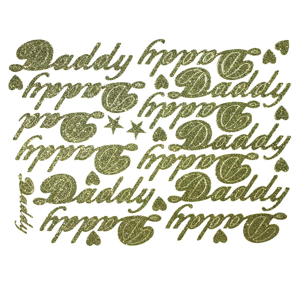 JAM Paper Daddy Gold Standard Script Stickers