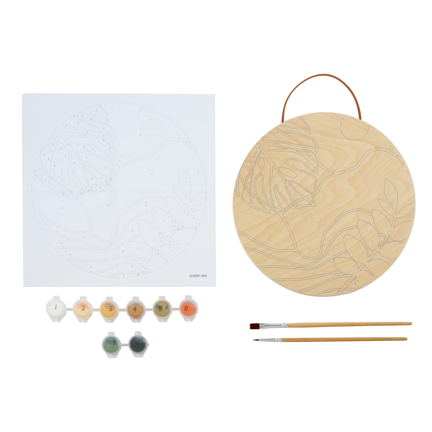 Brown Boho Plywood Surface Paint-by-Number Kit by Artist&#x27;s Loft&#x2122;