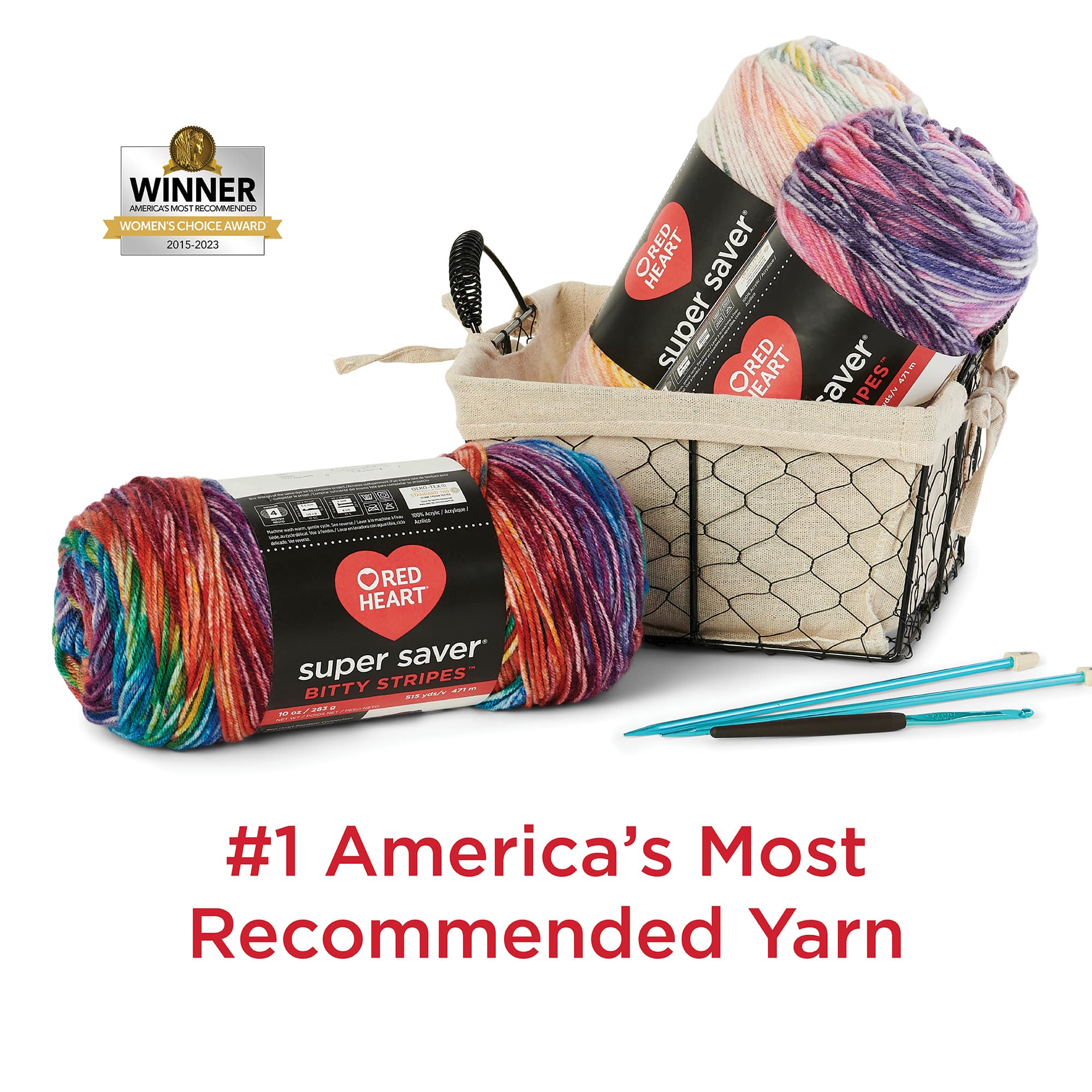 2 Pack Red Heart® Super Saver® Bitty Stripes™ Yarn