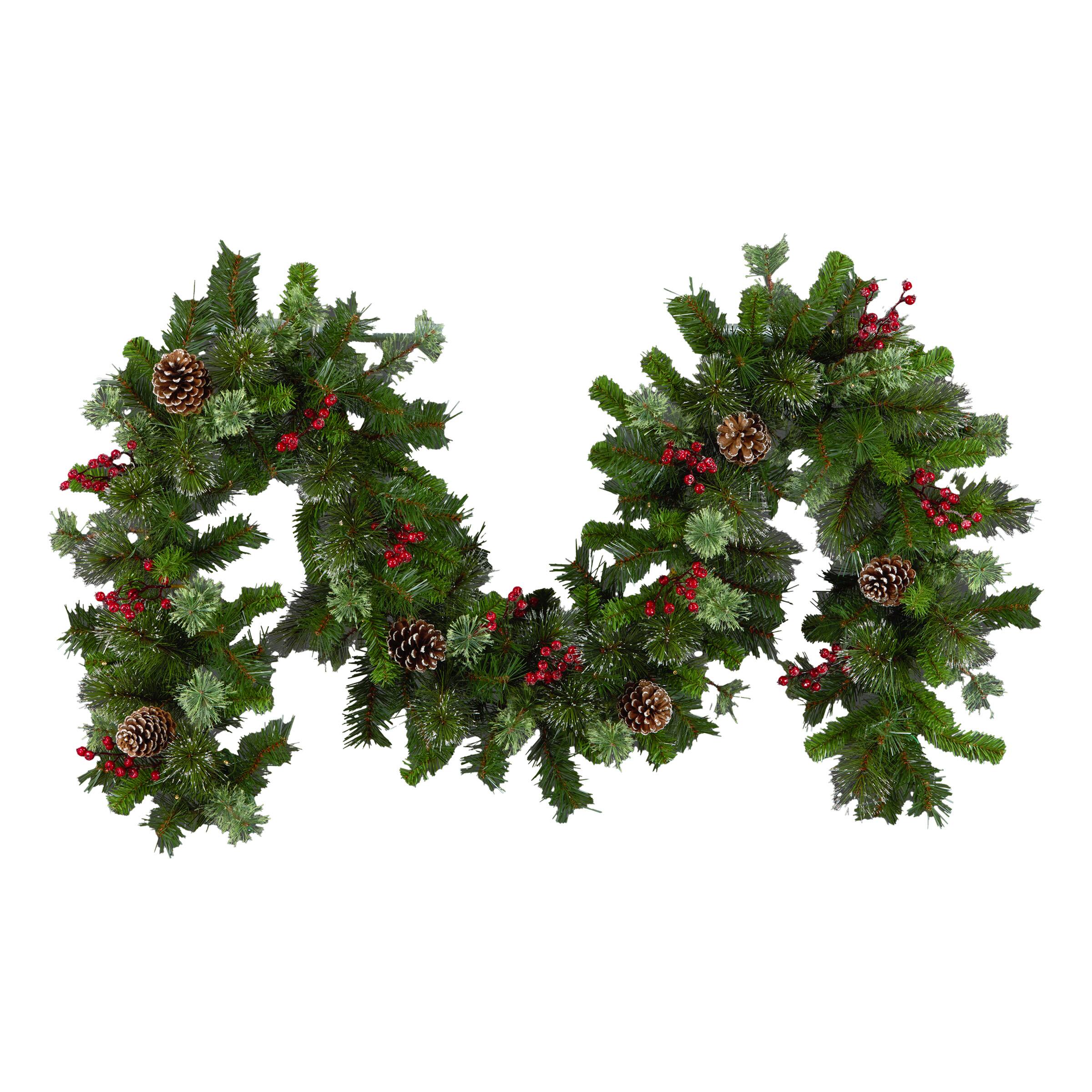 9ft. Iced Berry Pine Pre-LED Lit Garland